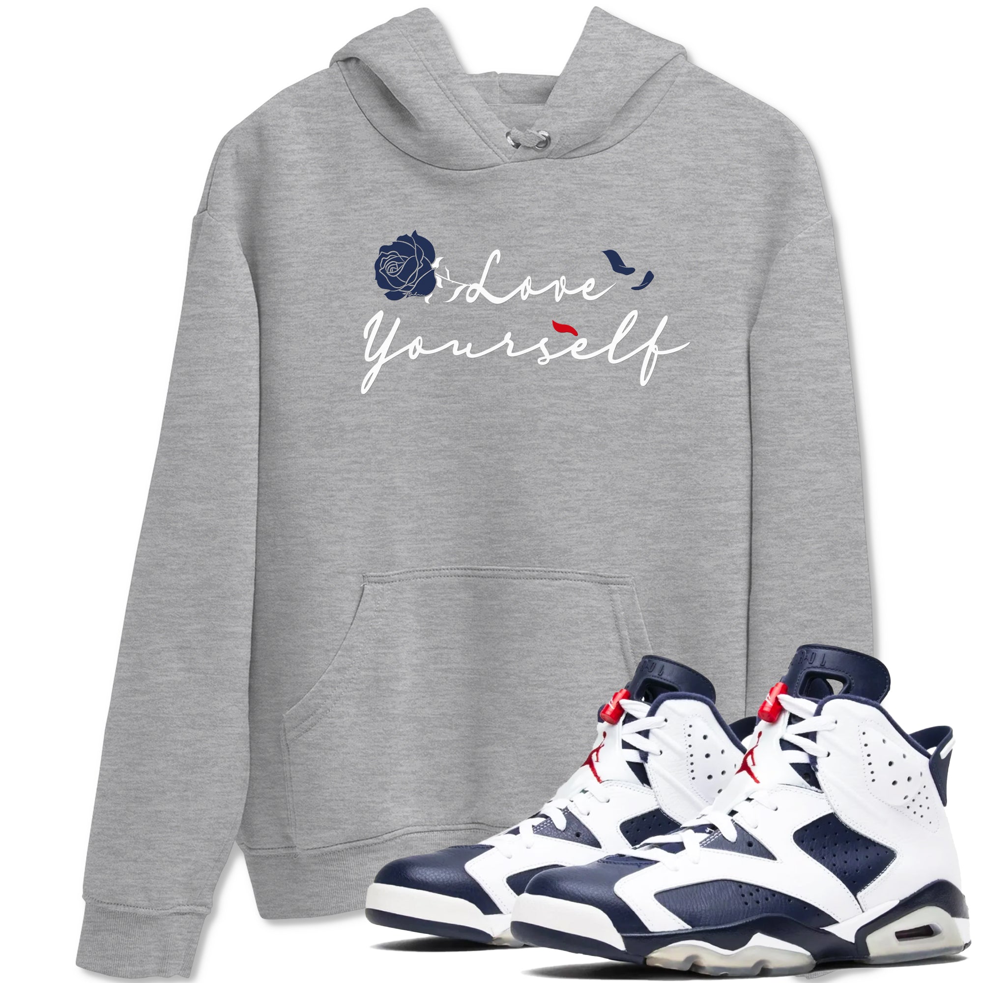 Love Yourself snkmatch Tees - Air Jordan 6 White And Midnight Navy