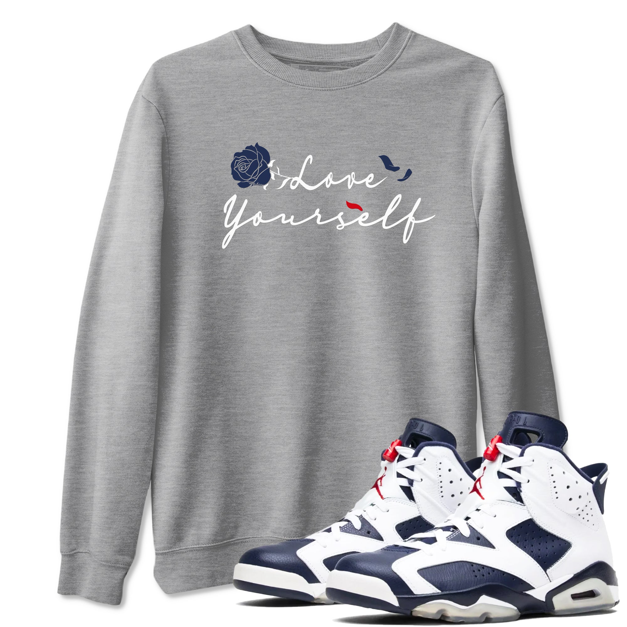 Love Yourself snkmatch Tees - Air Jordan 6 White And Midnight Navy