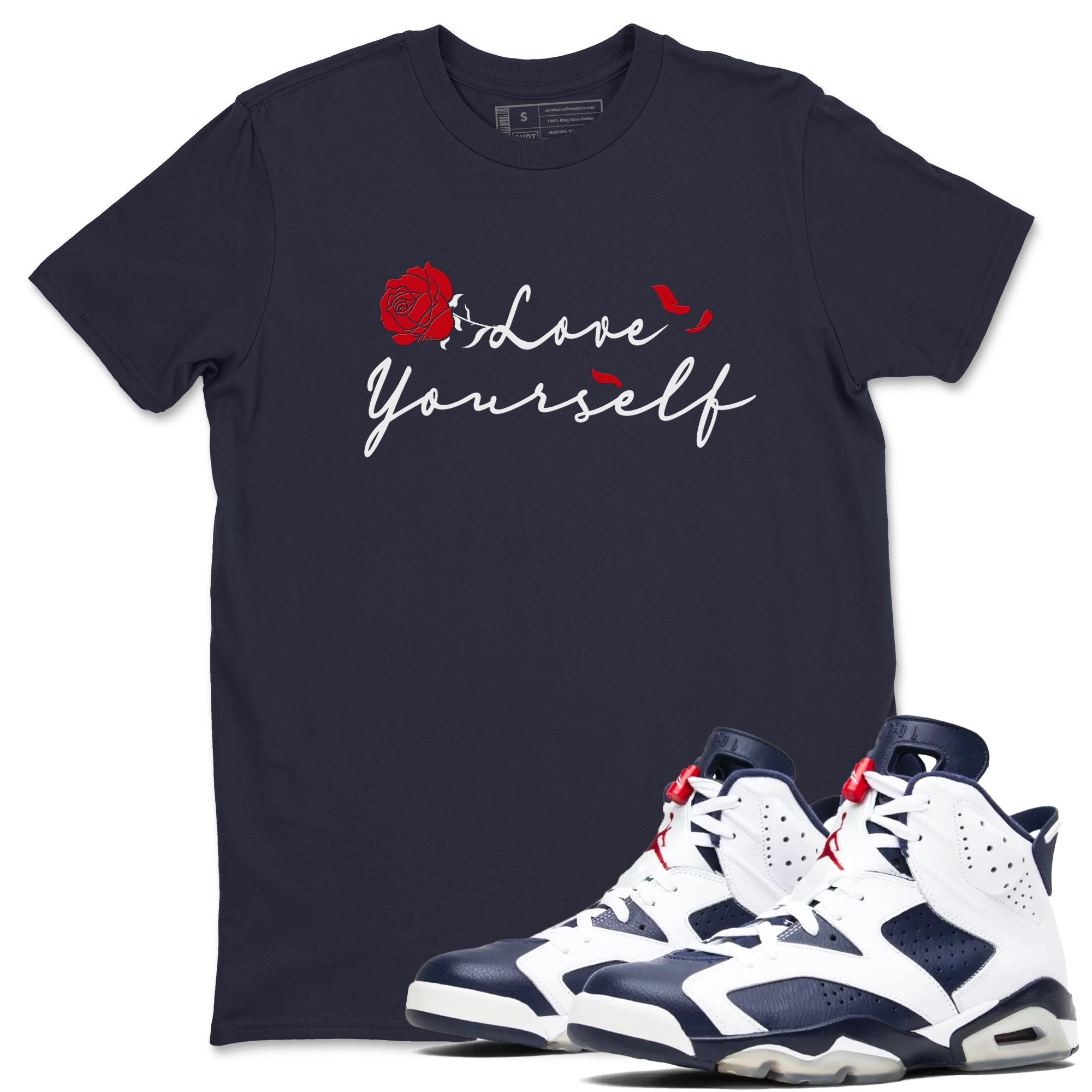 Love Yourself snkmatch Tees - Air Jordan 6 White And Midnight Navy