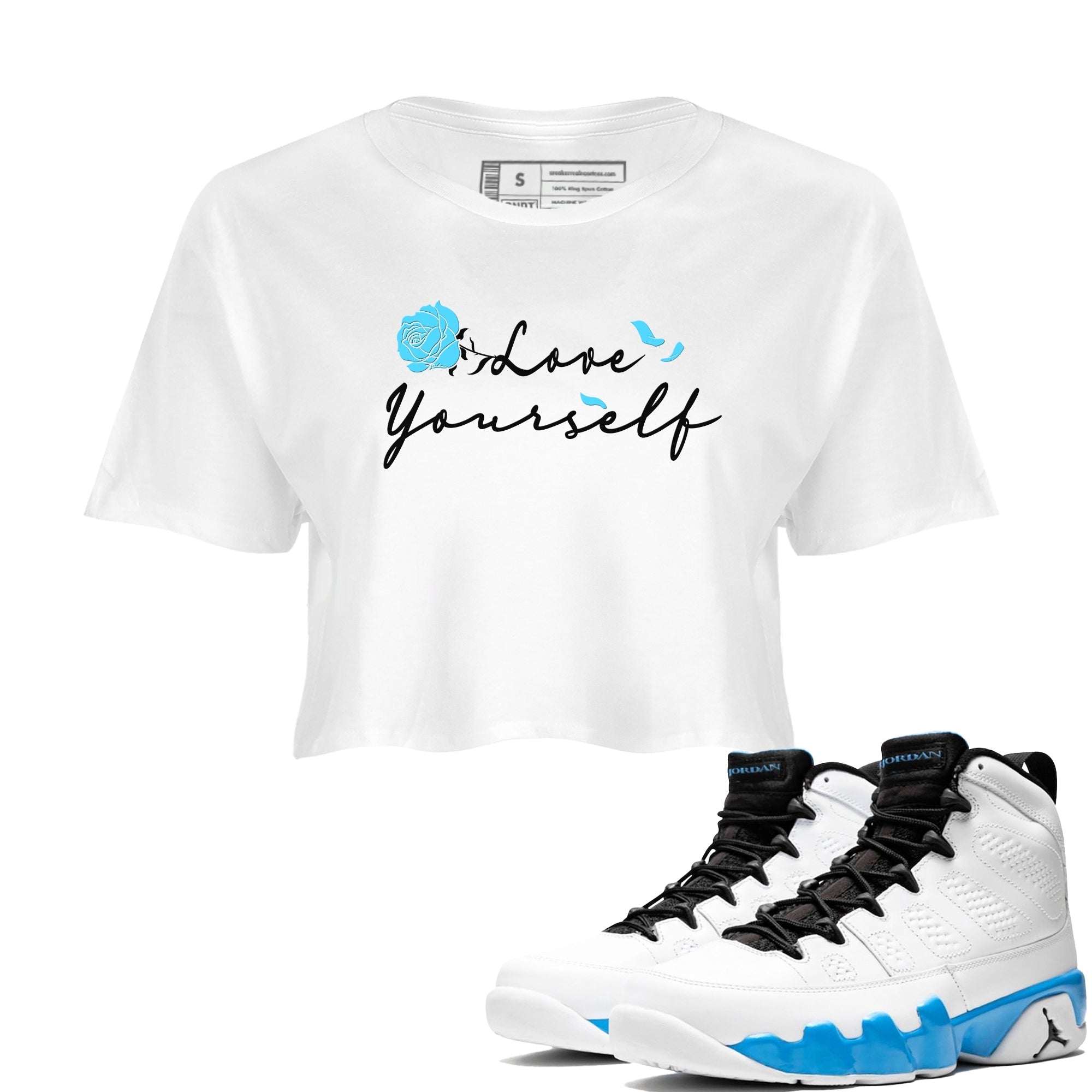 Love Yourself snkmatch Women's Top - Air Jordan 9 Powder Blue