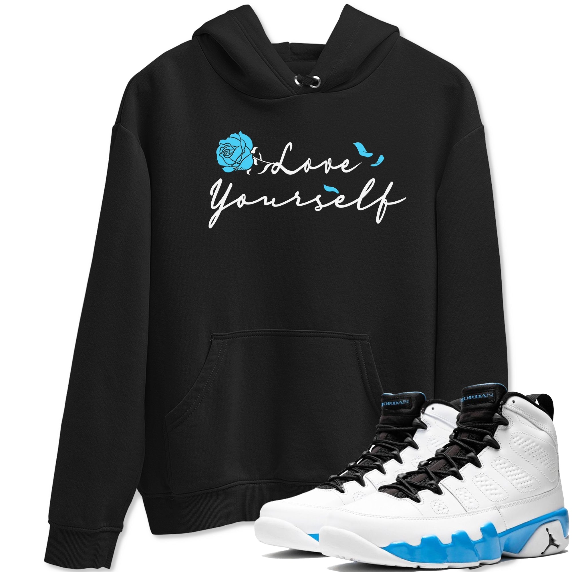 Love Yourself snkmatch Tees - Air Jordan 9 Powder Blue