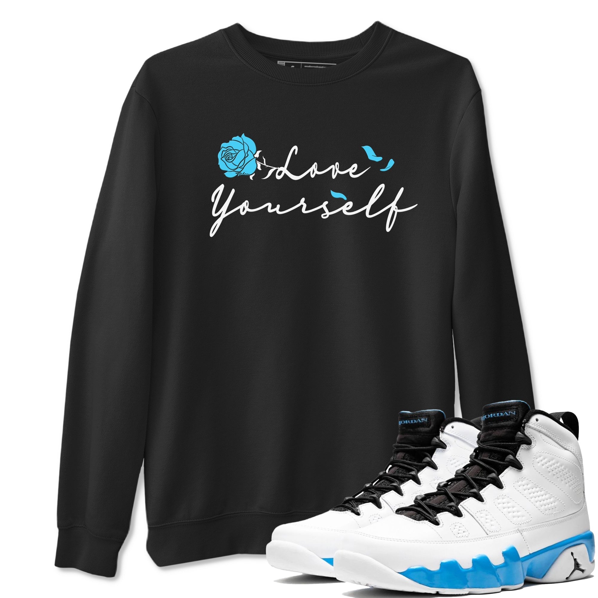 Love Yourself snkmatch Tees - Air Jordan 9 Powder Blue