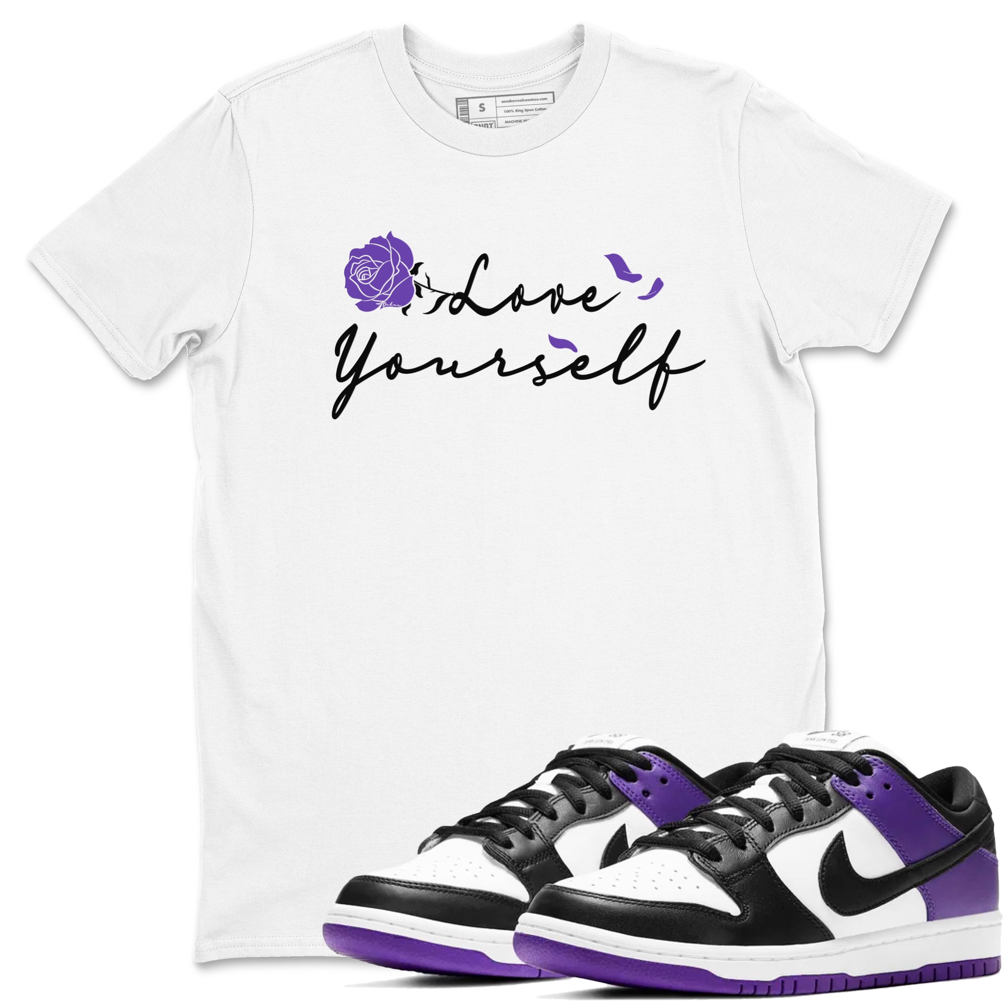 Love Yourself snkmatch Tees - Dunk Low Court Purple