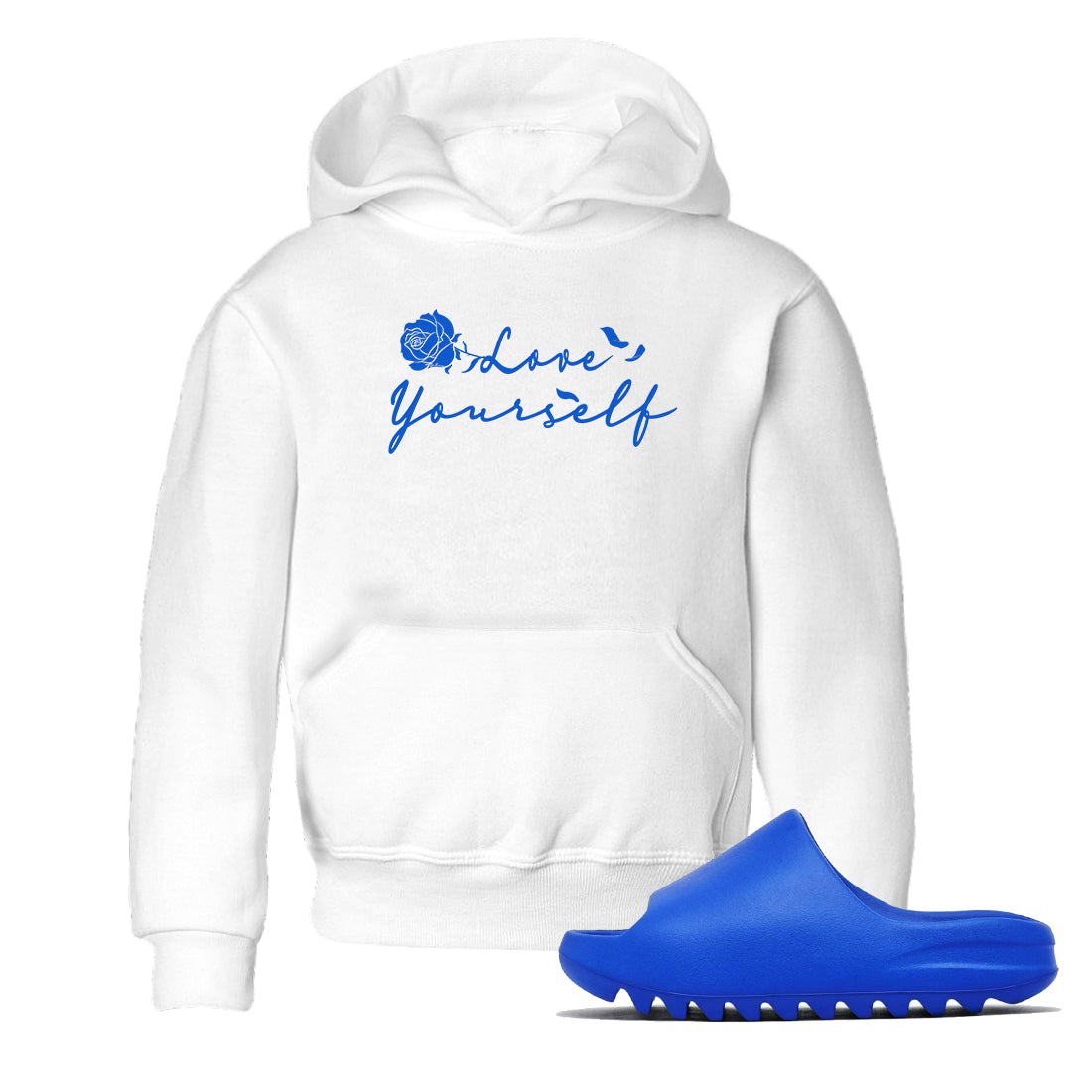 Love Yourself snkmatch Tees Kids - Yeezy Slide Azure
