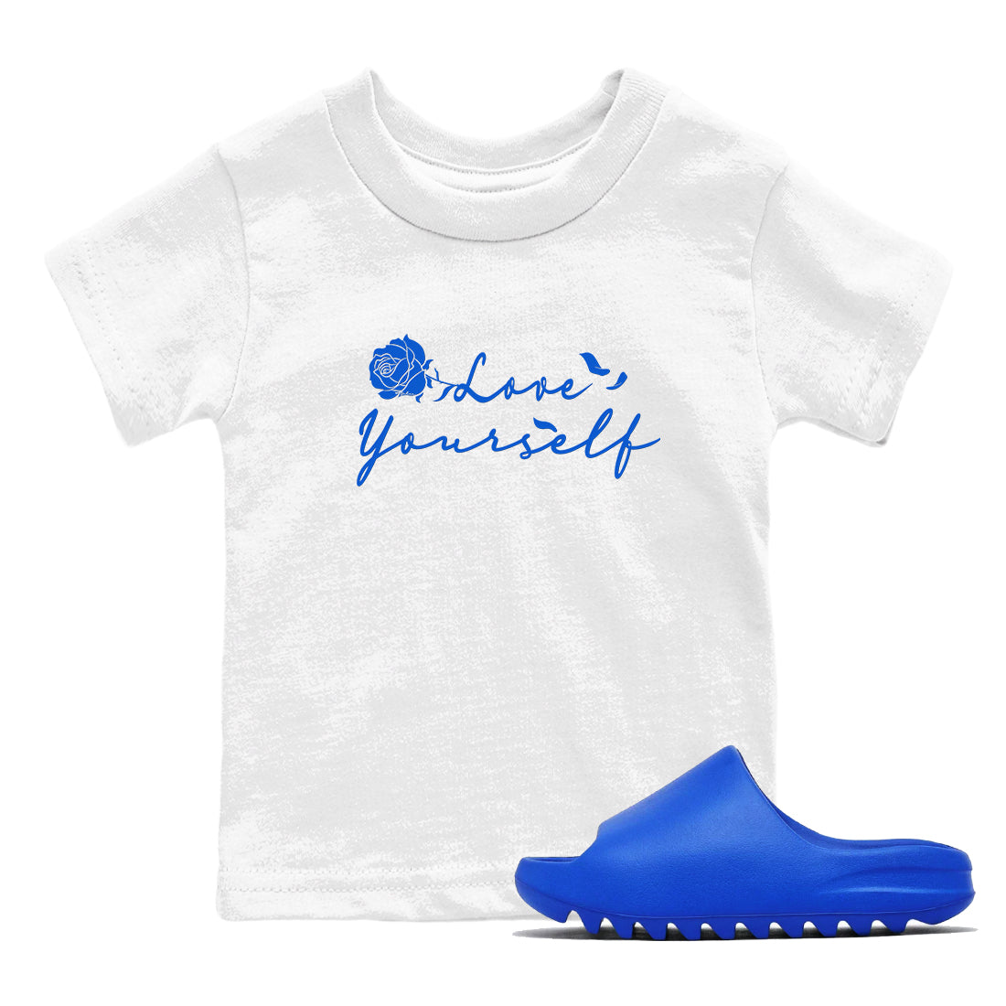 Love Yourself snkmatch Tees Kids - Yeezy Slide Azure