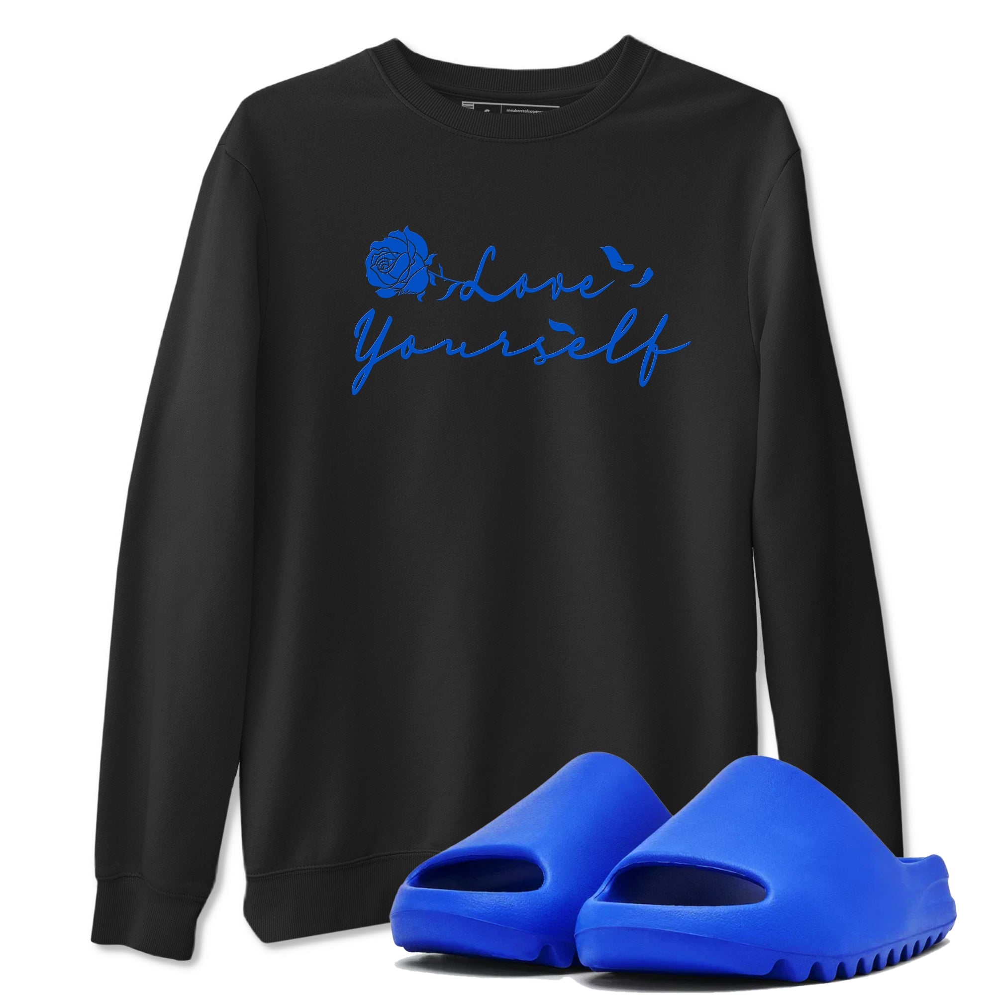 Love Yourself snkmatch Tees - Yeezy Slide Azure