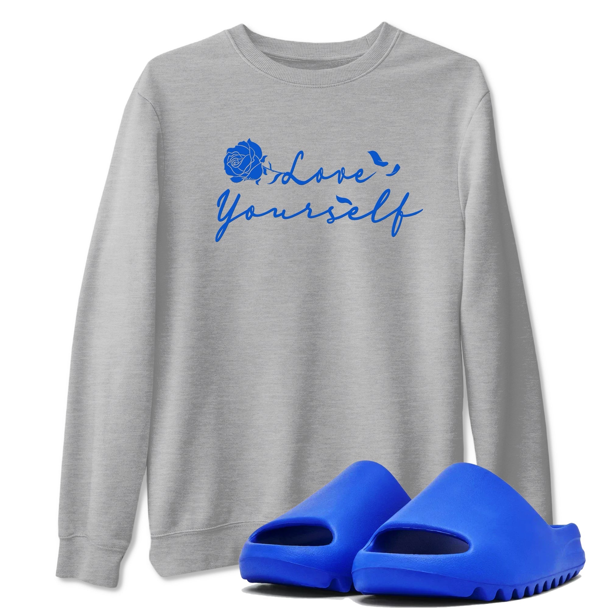 Love Yourself snkmatch Tees - Yeezy Slide Azure