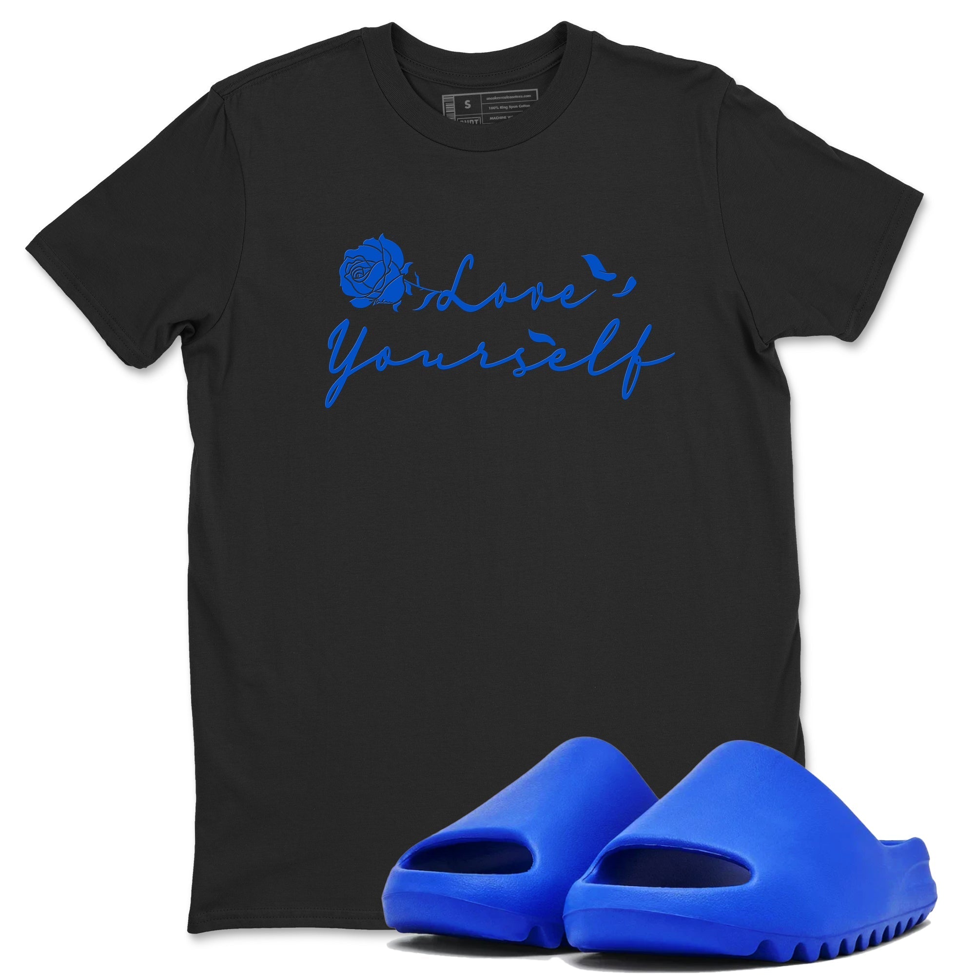 Love Yourself snkmatch Tees - Yeezy Slide Azure