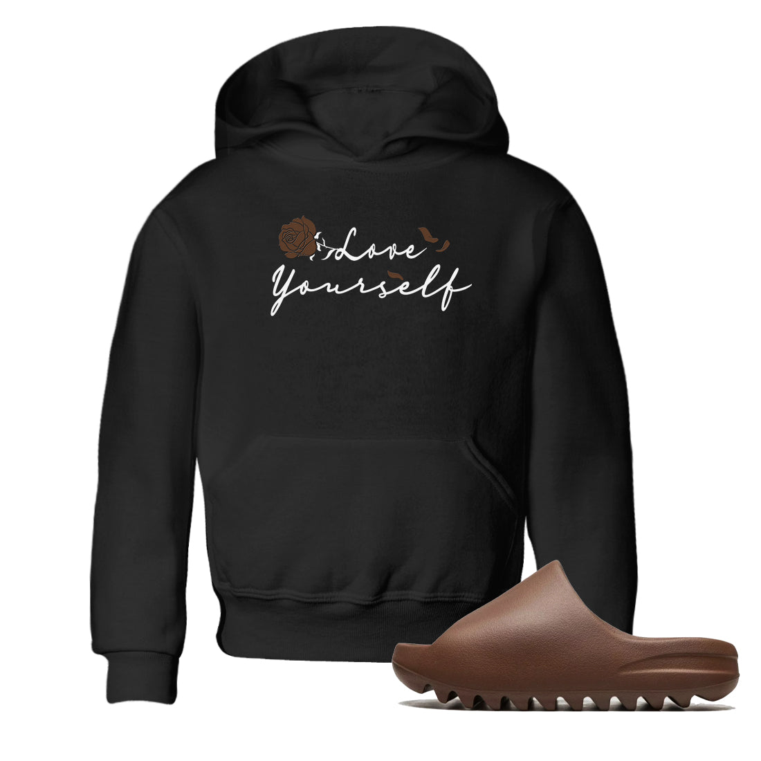 Love Yourself snkmatch Tees Kids - Yeezy Slide Flax