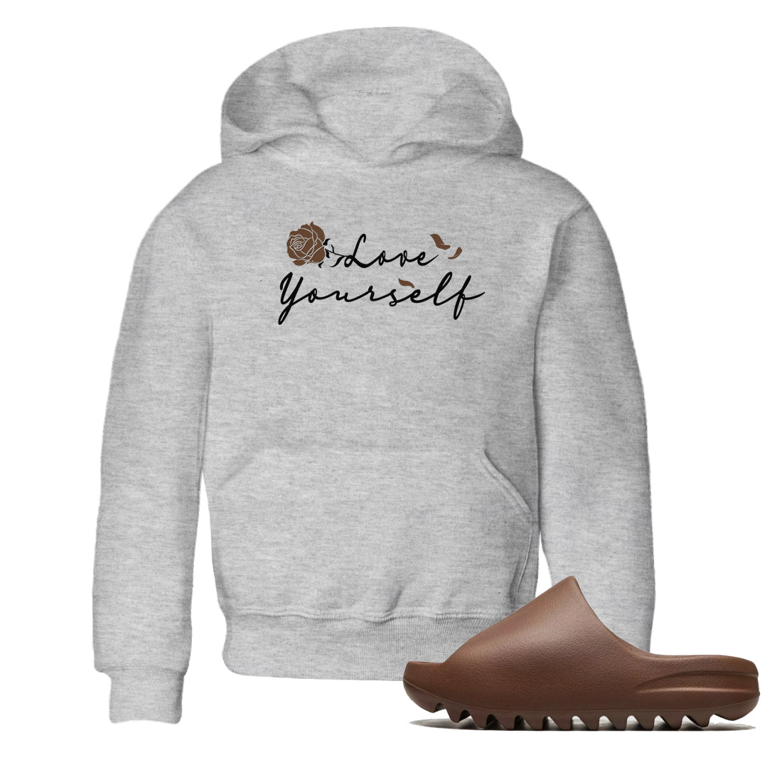 Love Yourself snkmatch Tees Kids - Yeezy Slide Flax