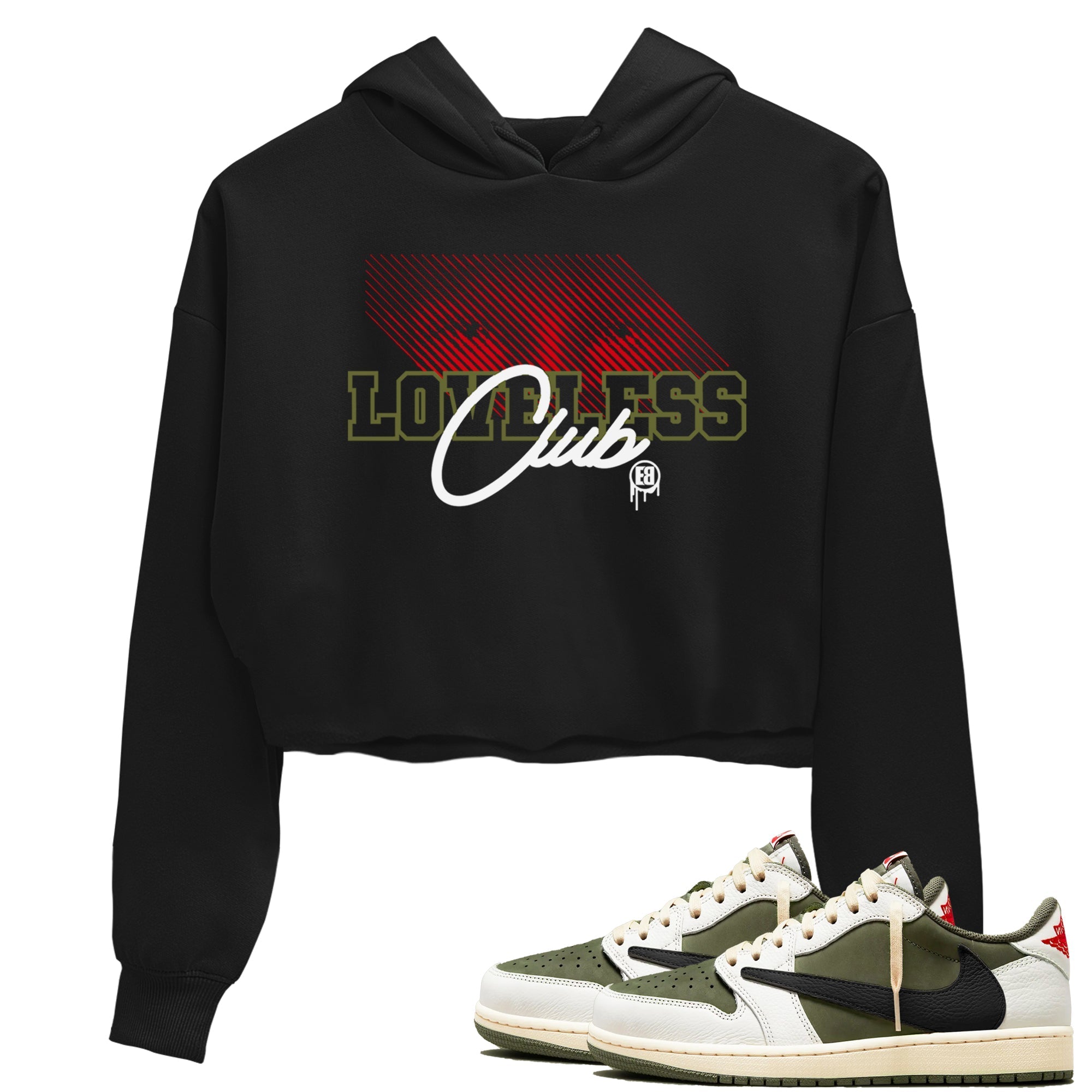 Loveless Club snkmatch Women's Top - Air Jordan 1 Travis Scott Medium Olive