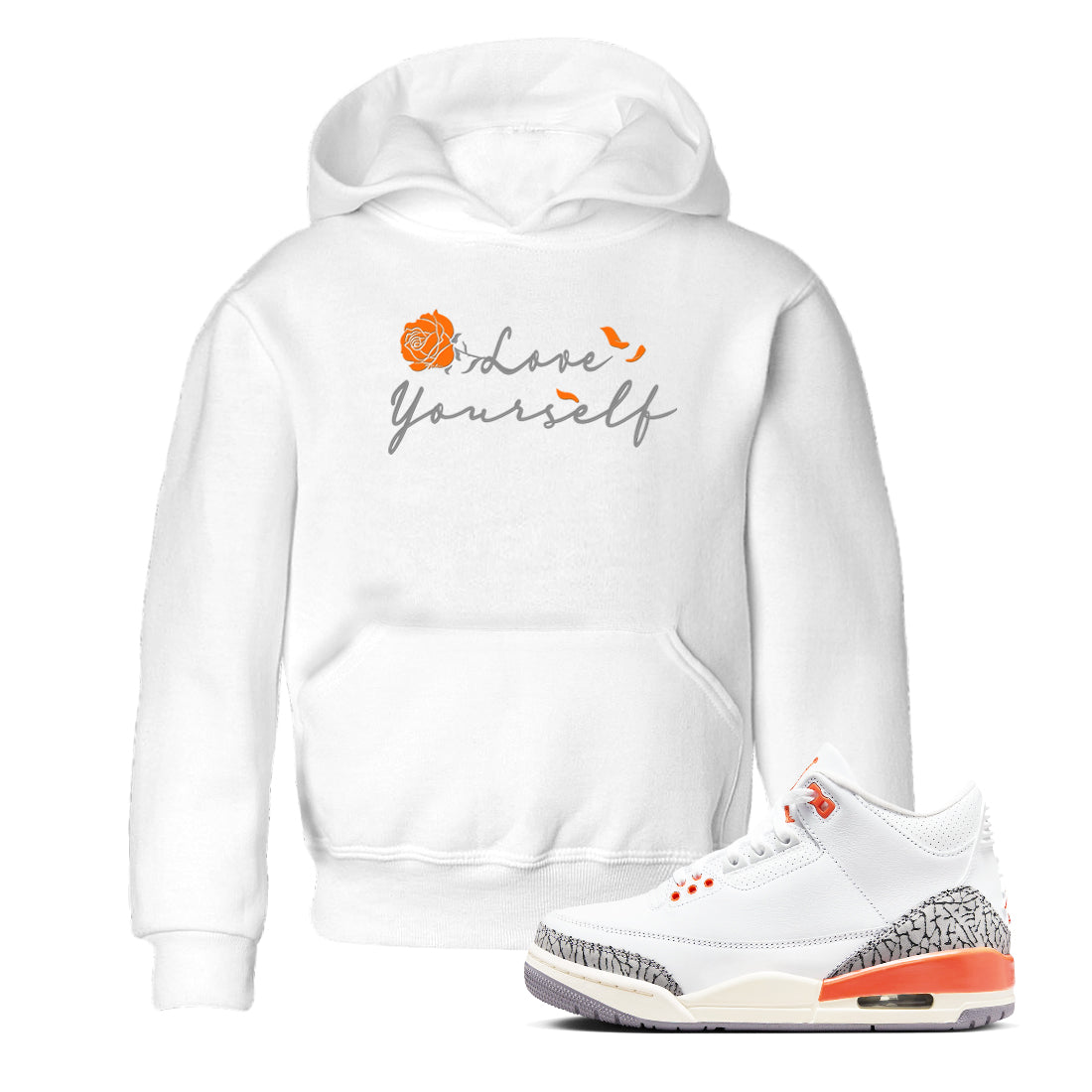 Love Yourself snkmatch Tees Kids - Air Jordan 3 Georgia Peach