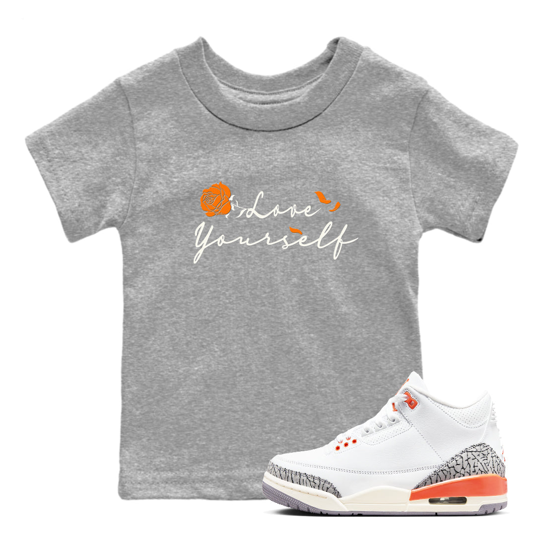 Love Yourself snkmatch Tees Kids - Air Jordan 3 Georgia Peach