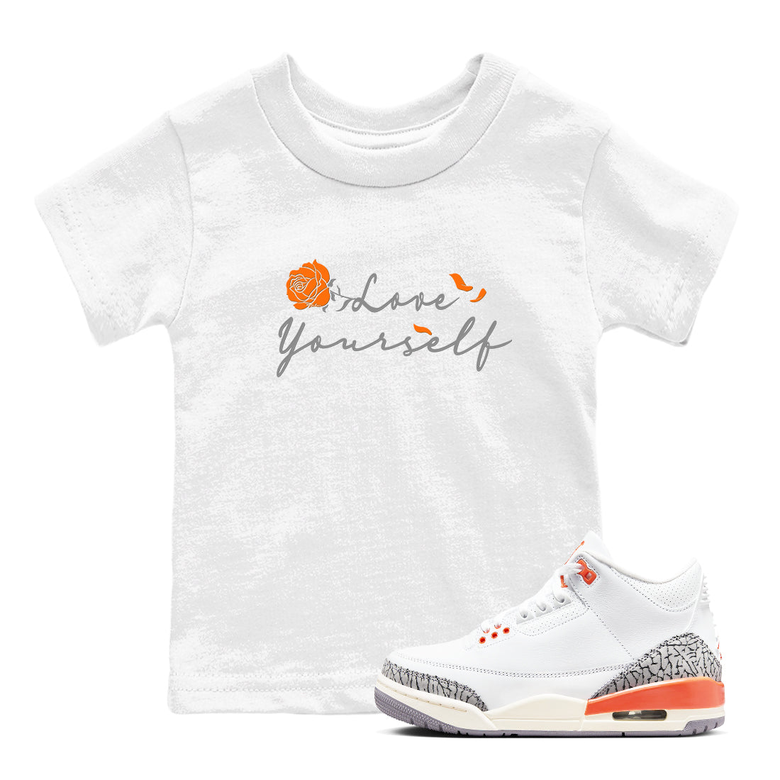 Love Yourself snkmatch Tees Kids - Air Jordan 3 Georgia Peach