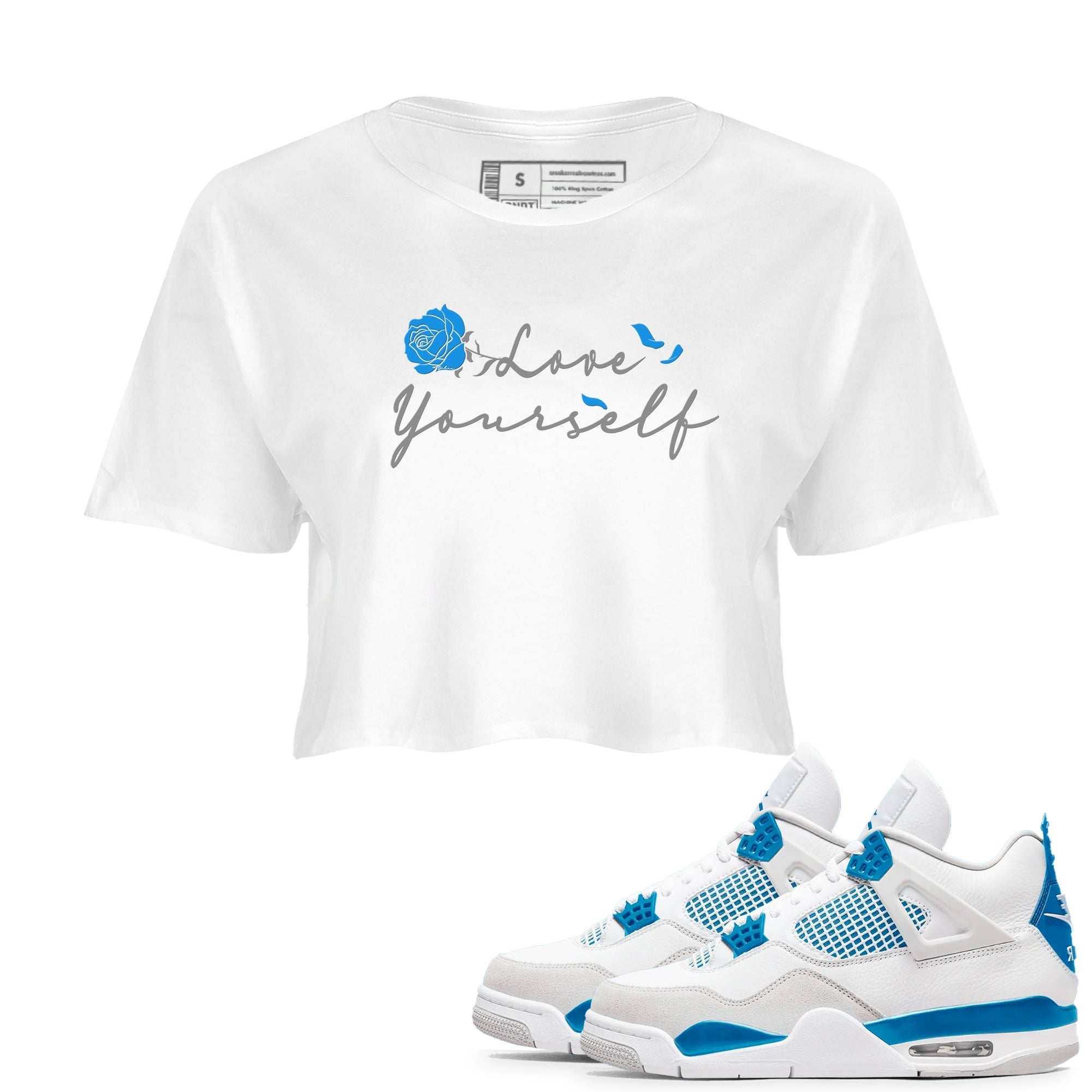 Love Yourself snkmatch Women's Top - Air Jordan 4 Military Blue