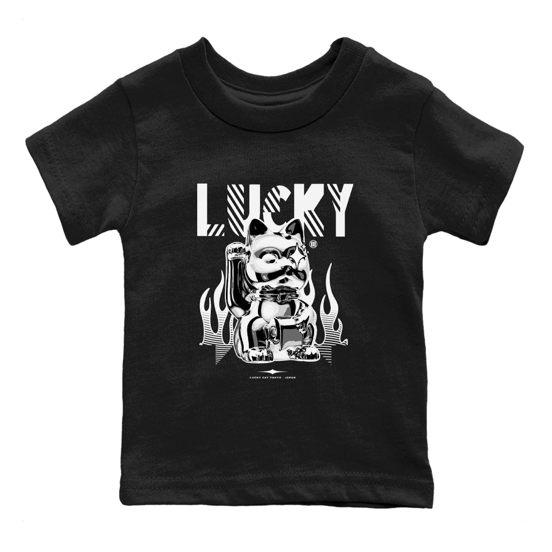 Lucky Cat snkmatch Tees Kids - Air Jordan 4 White Thunder