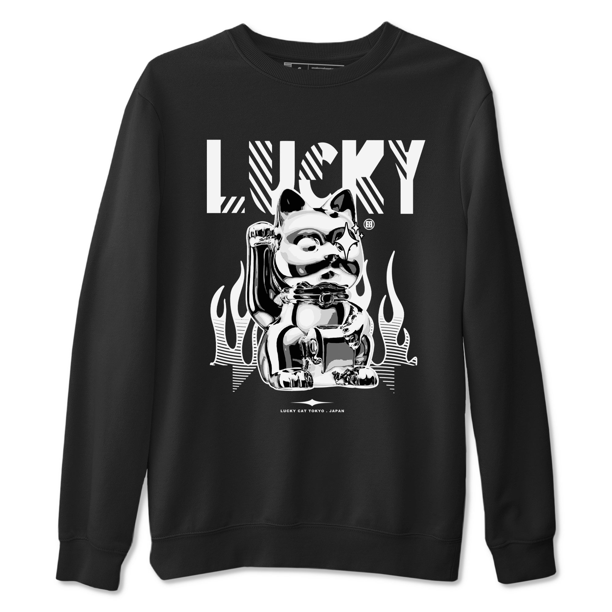 Lucky Cat snkmatch Tees - Air Jordan 4 White Thunder