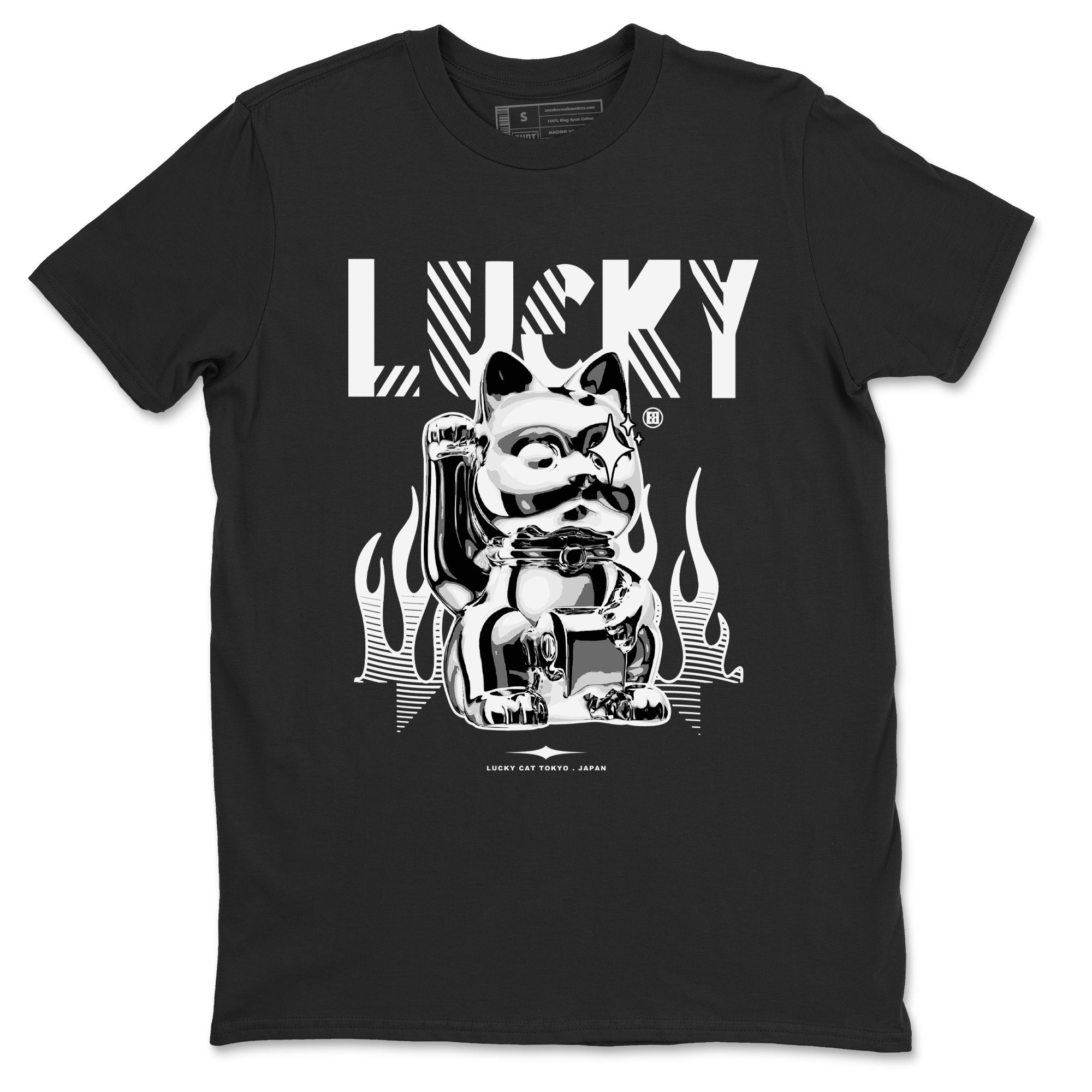 Lucky Cat snkmatch Tees - Air Jordan 4 White Thunder