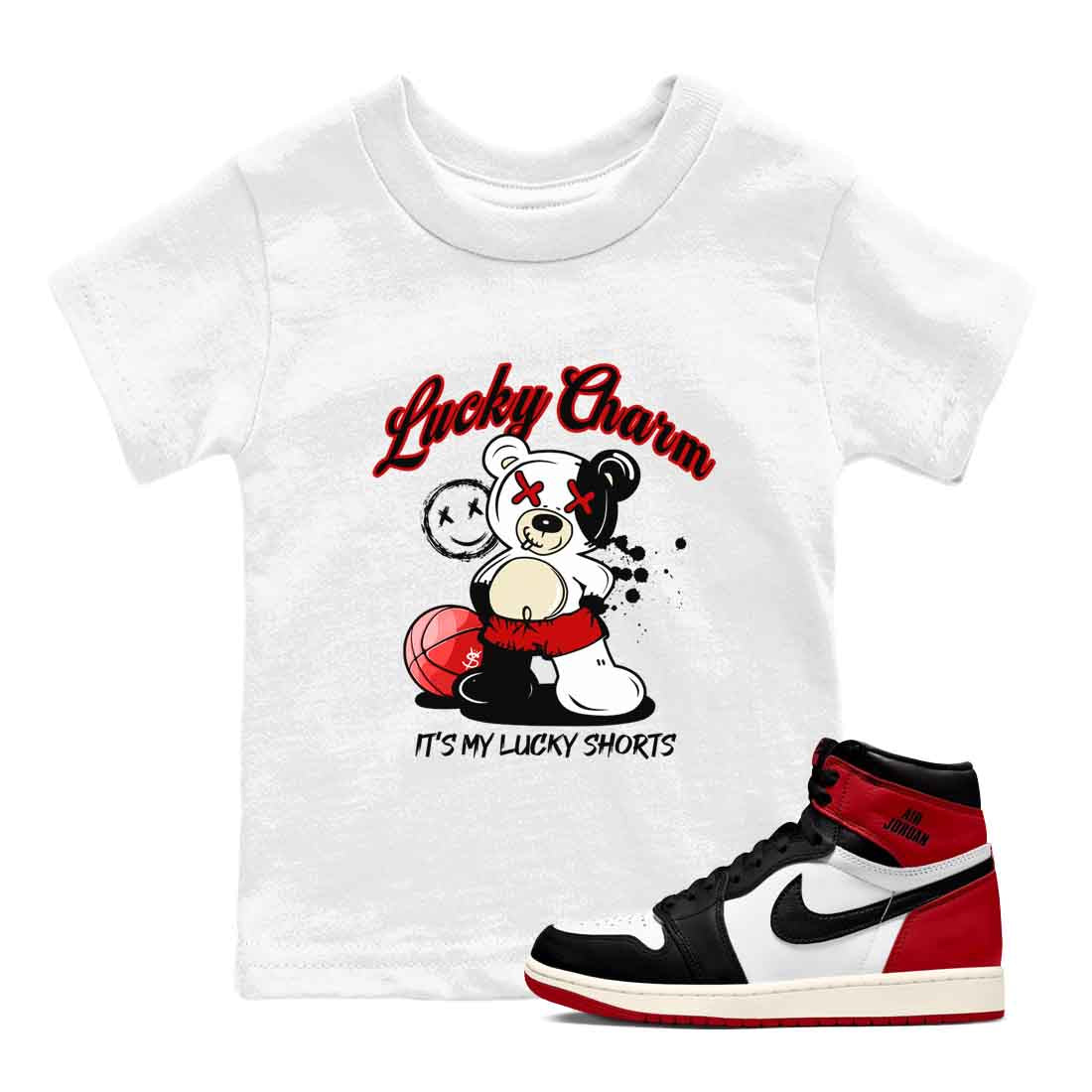 Lucky Charm snkmatch Tees Kids - Air Jordan 1 Black Toe
