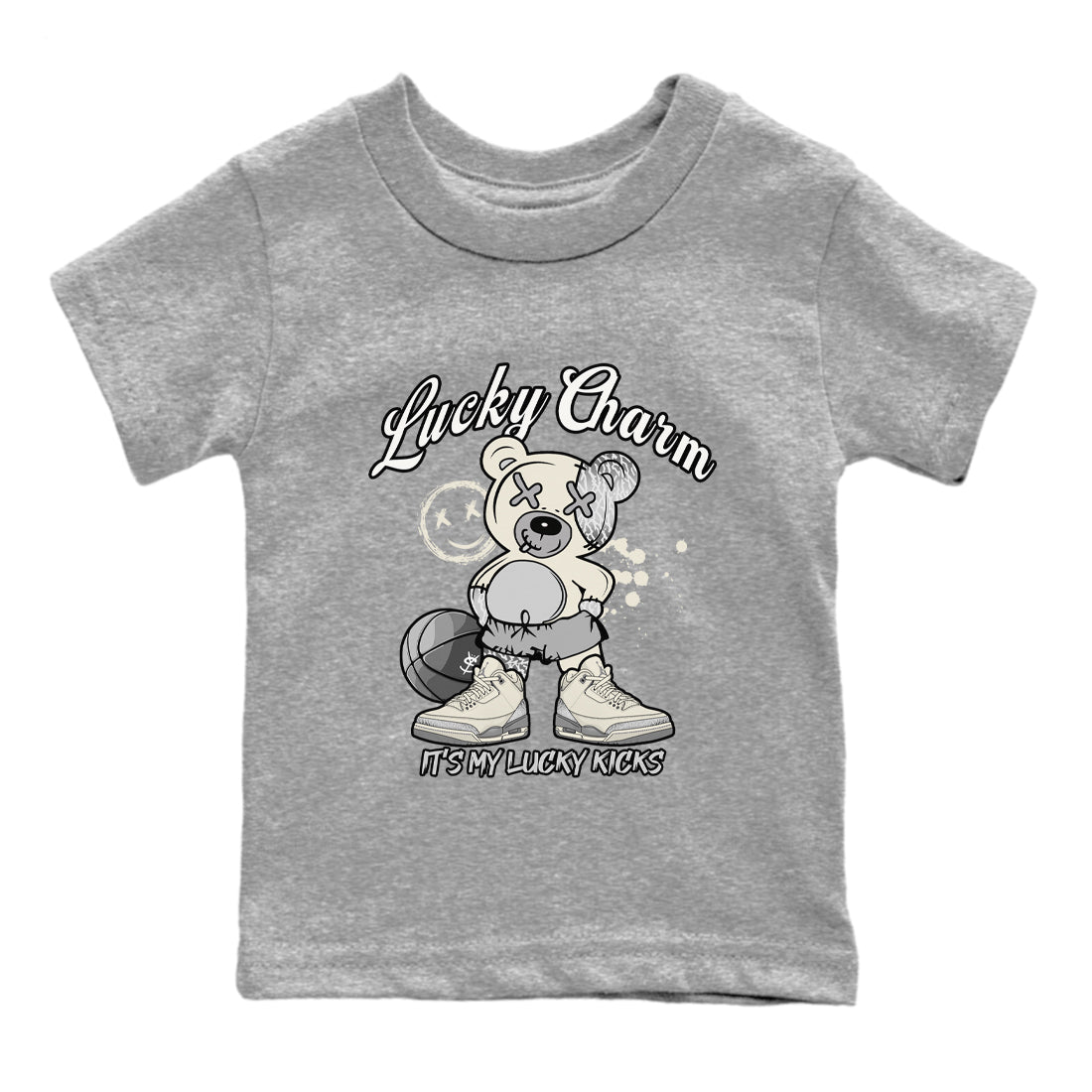 Lucky Charm snkmatch Tees Kids - Air Jordan 3 Sail and Cement Grey