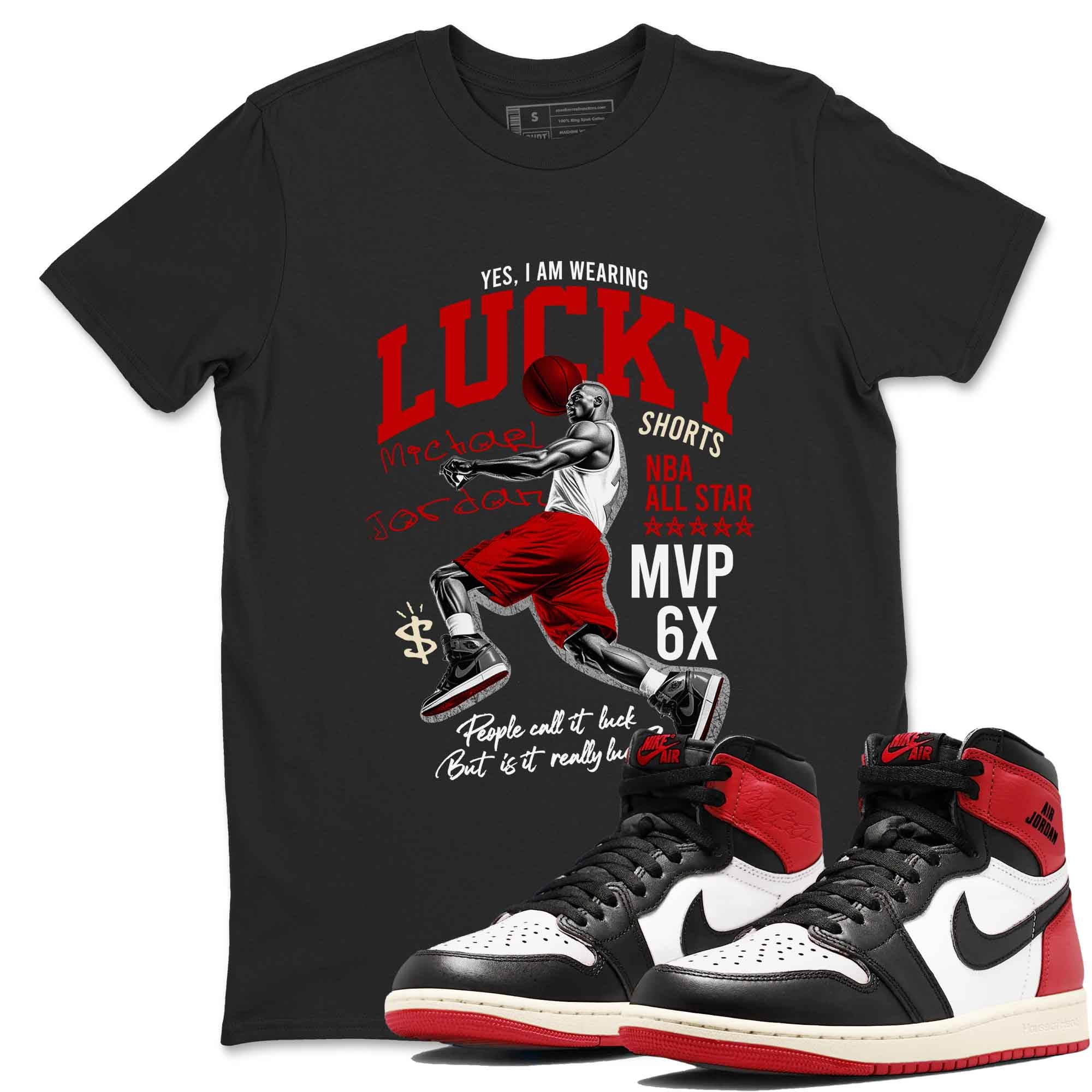 Lucky Player snkmatch Tees - Air Jordan 1 Black Toe
