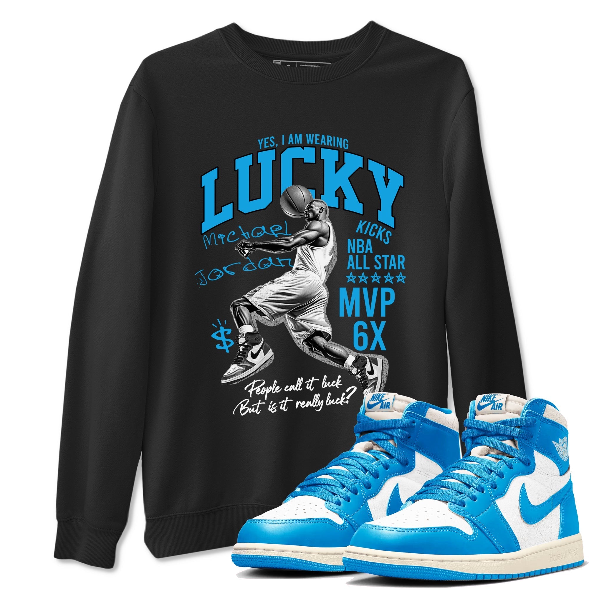 Lucky Player snkmatch Tees - Air Jordan 1 UNC Toe Reimagined