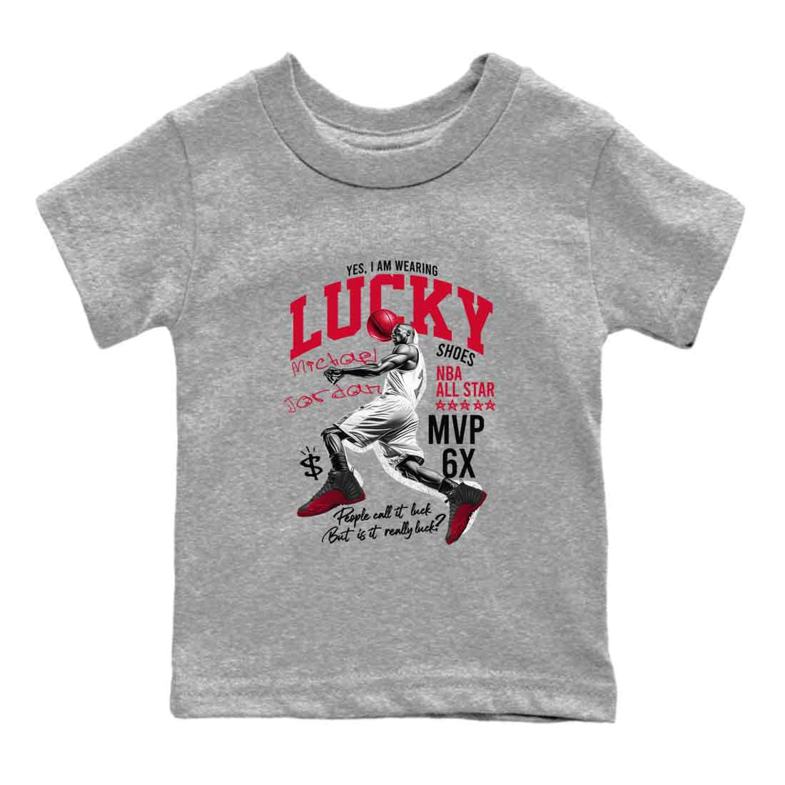 Lucky Player snkmatch Tees Kids - Air Jordan 12 Flu Game