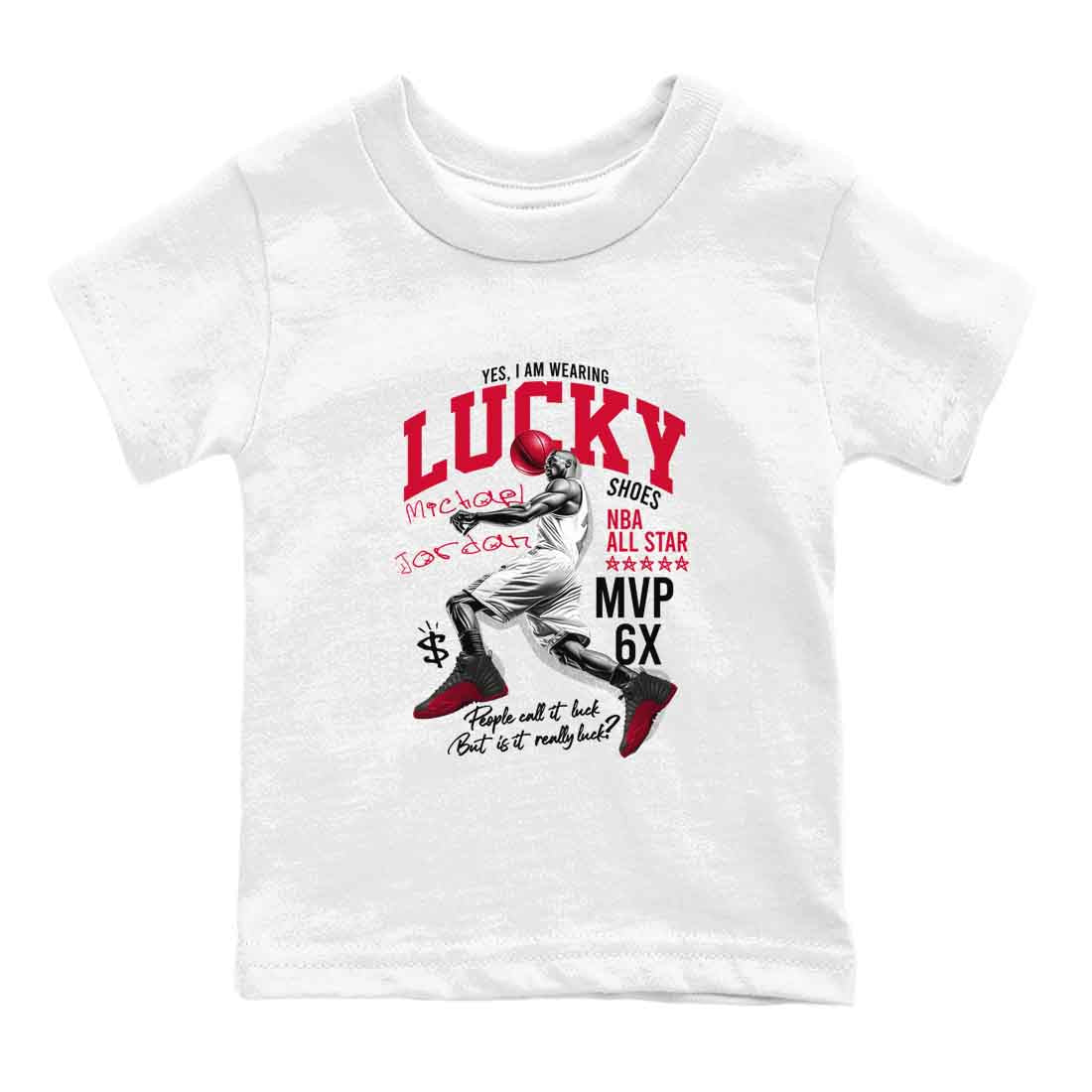 Lucky Player snkmatch Tees Kids - Air Jordan 12 Flu Game