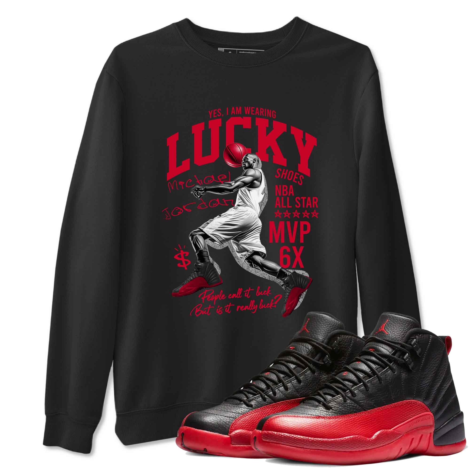 Lucky Player snkmatch Tees - Air Jordan 12 Flu Game