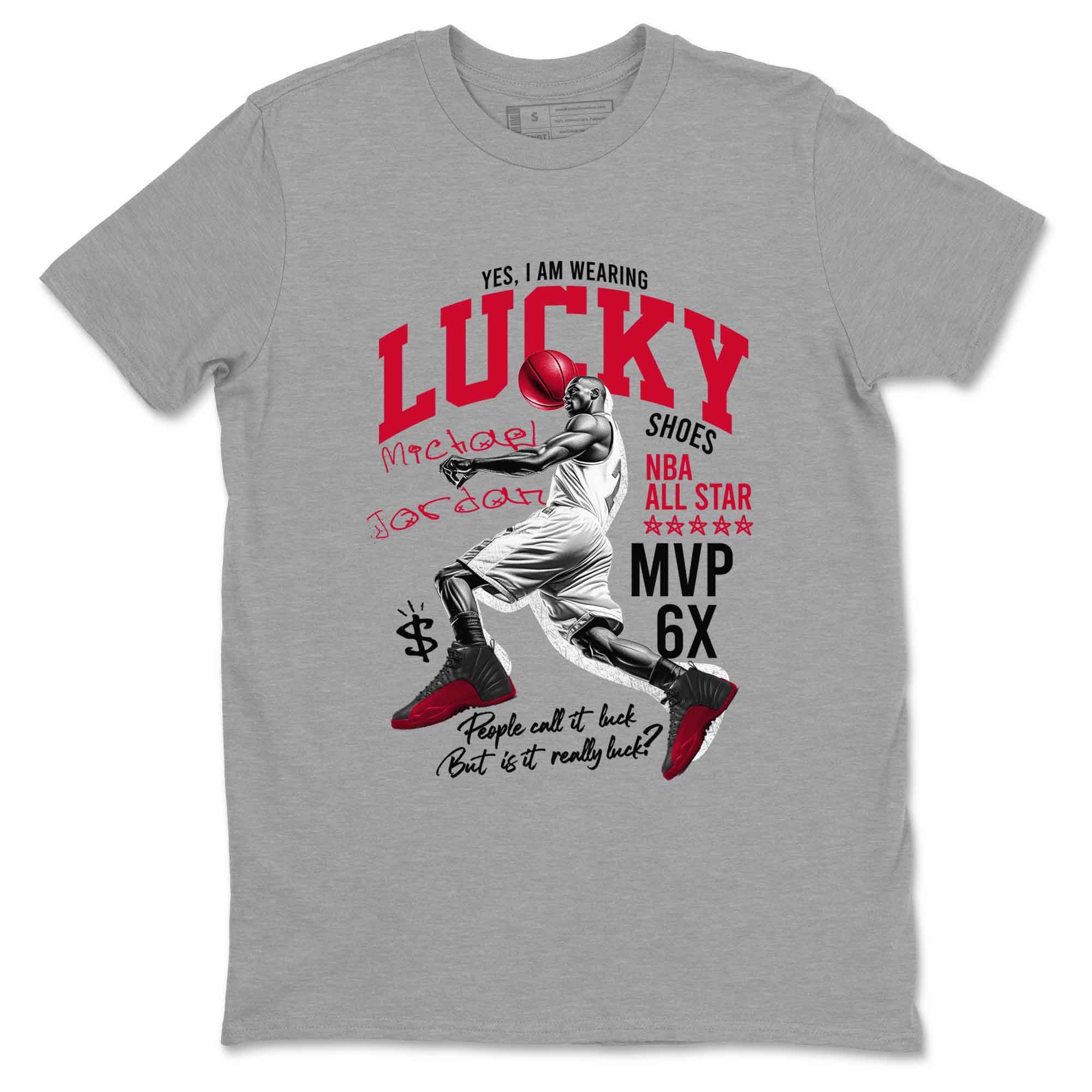 Lucky Player snkmatch Tees - Air Jordan 12 Flu Game