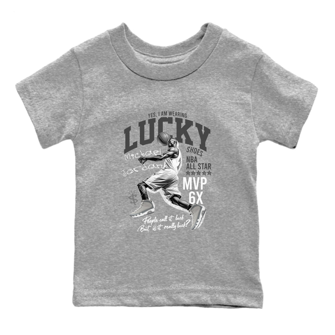 Lucky Player snkmatch Tees Kids - Air Jordan 9 Cool Grey
