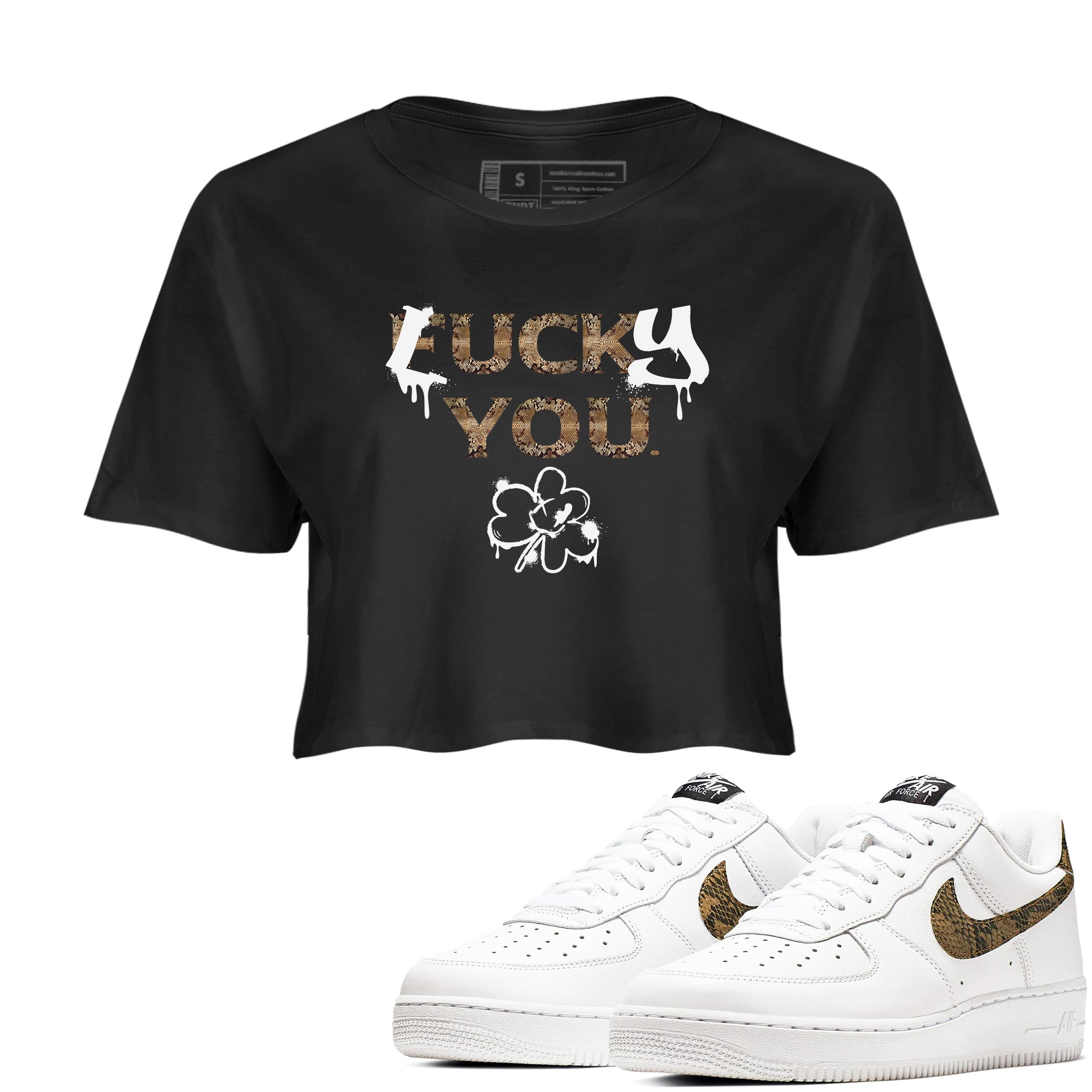 Lucky You snkmatch Women's Top - Air Force1 Ivory Snake