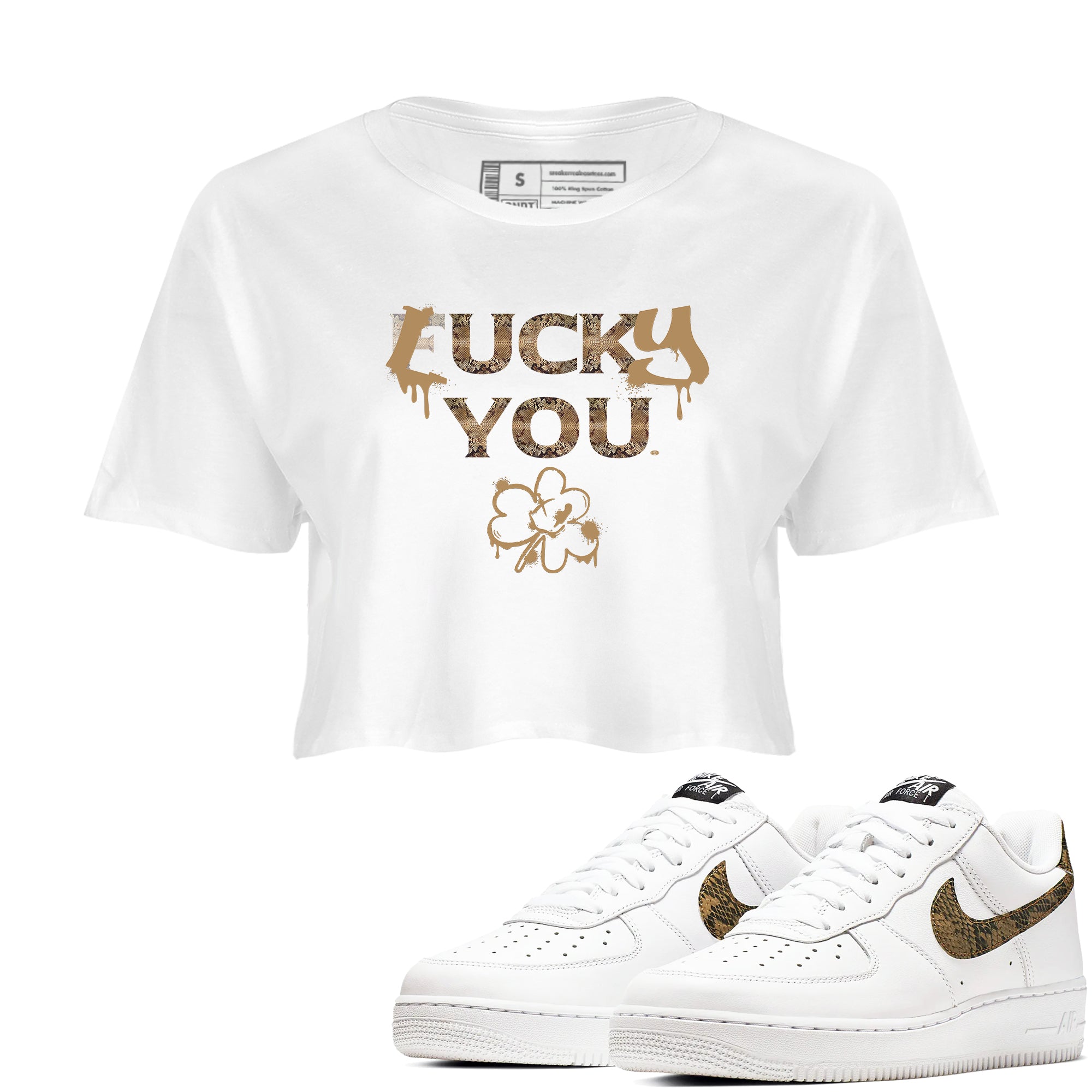 Lucky You snkmatch Women's Top - Air Force1 Ivory Snake