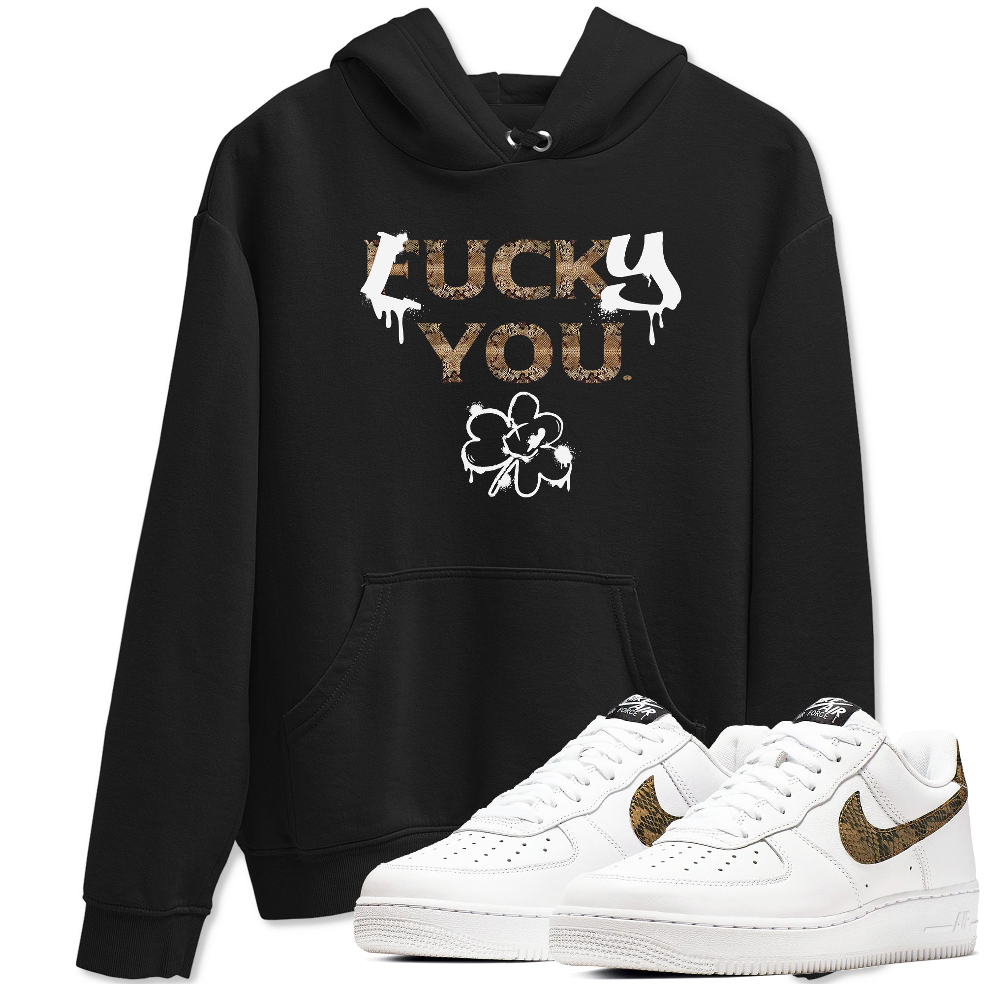 Lucky You snkmatch Tees - Air Force1 Ivory Snake