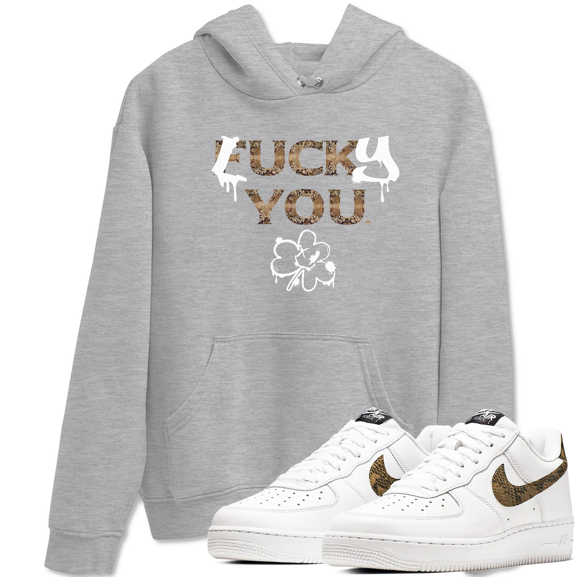 Lucky You snkmatch Tees - Air Force1 Ivory Snake