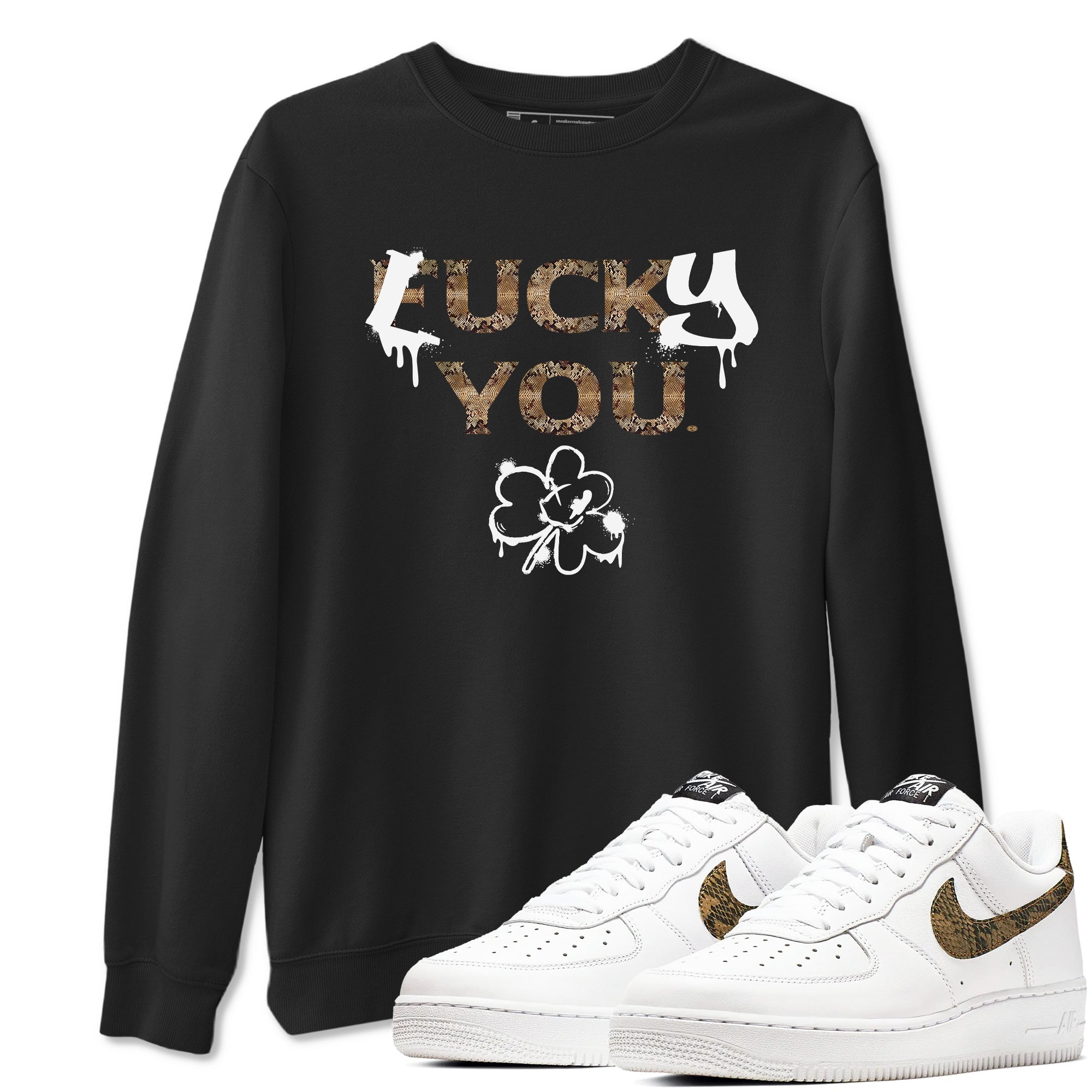 Lucky You snkmatch Tees - Air Force1 Ivory Snake