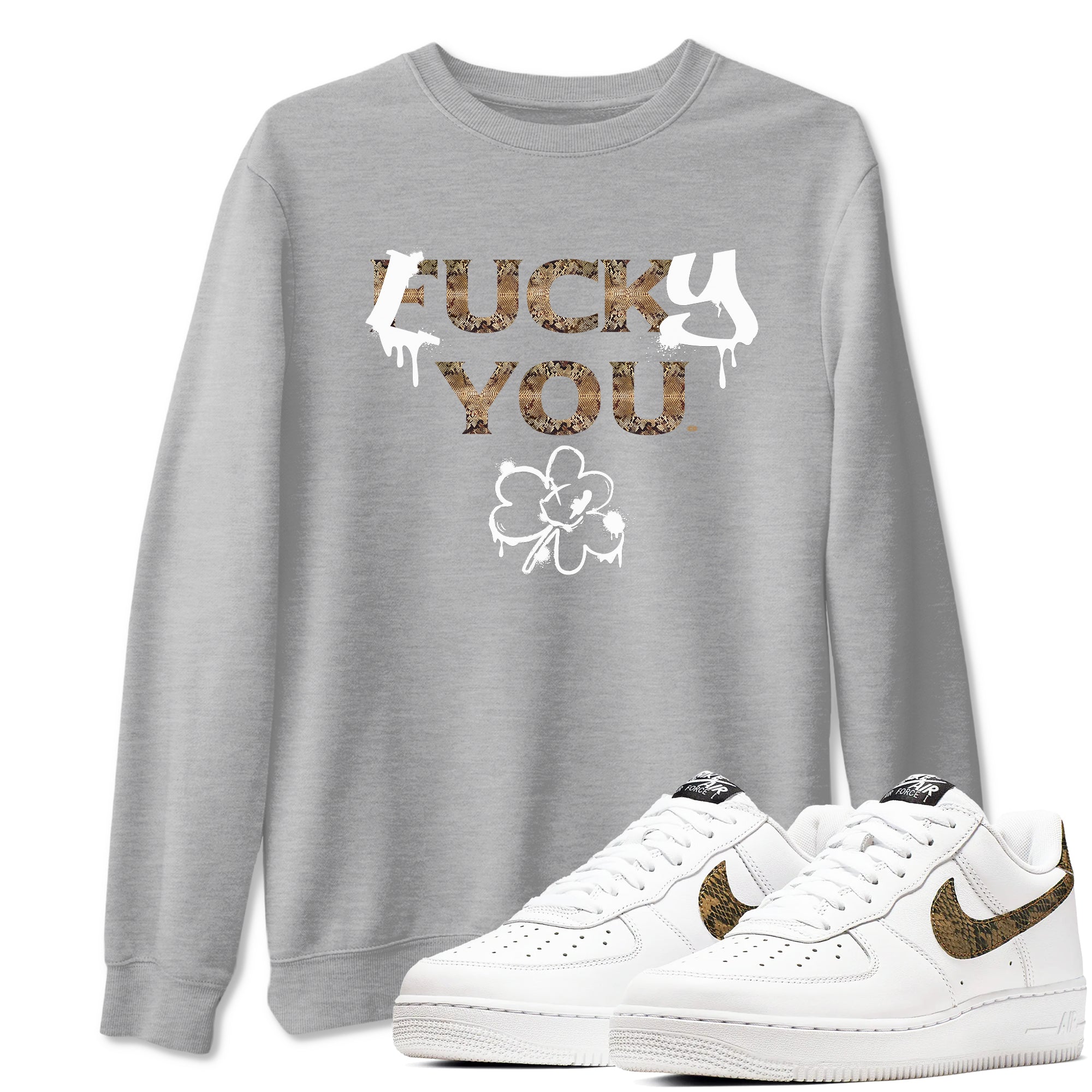 Lucky You snkmatch Tees - Air Force1 Ivory Snake