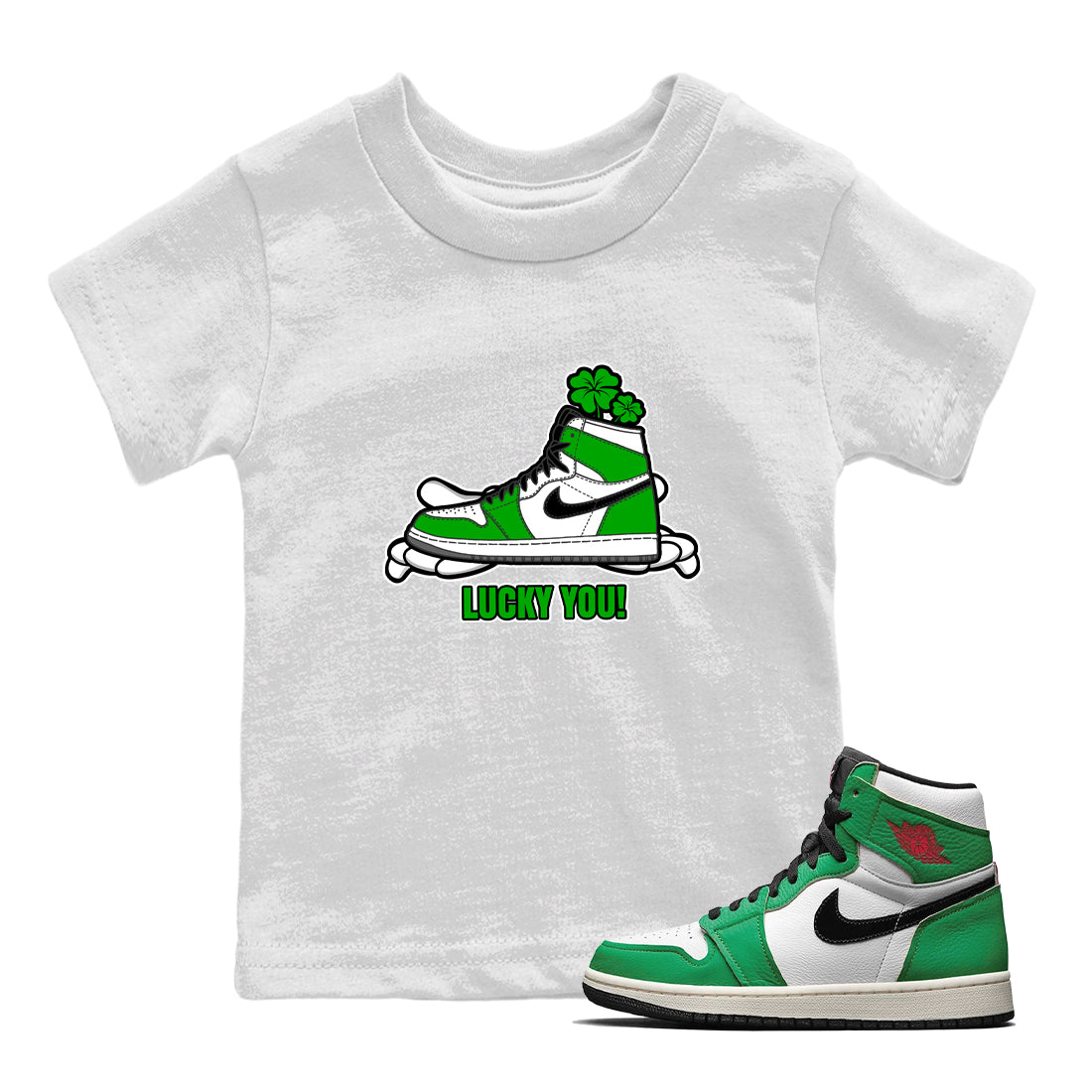 Lucky You snkmatch Tee Kids - Air Jordan 1 Lucky Green