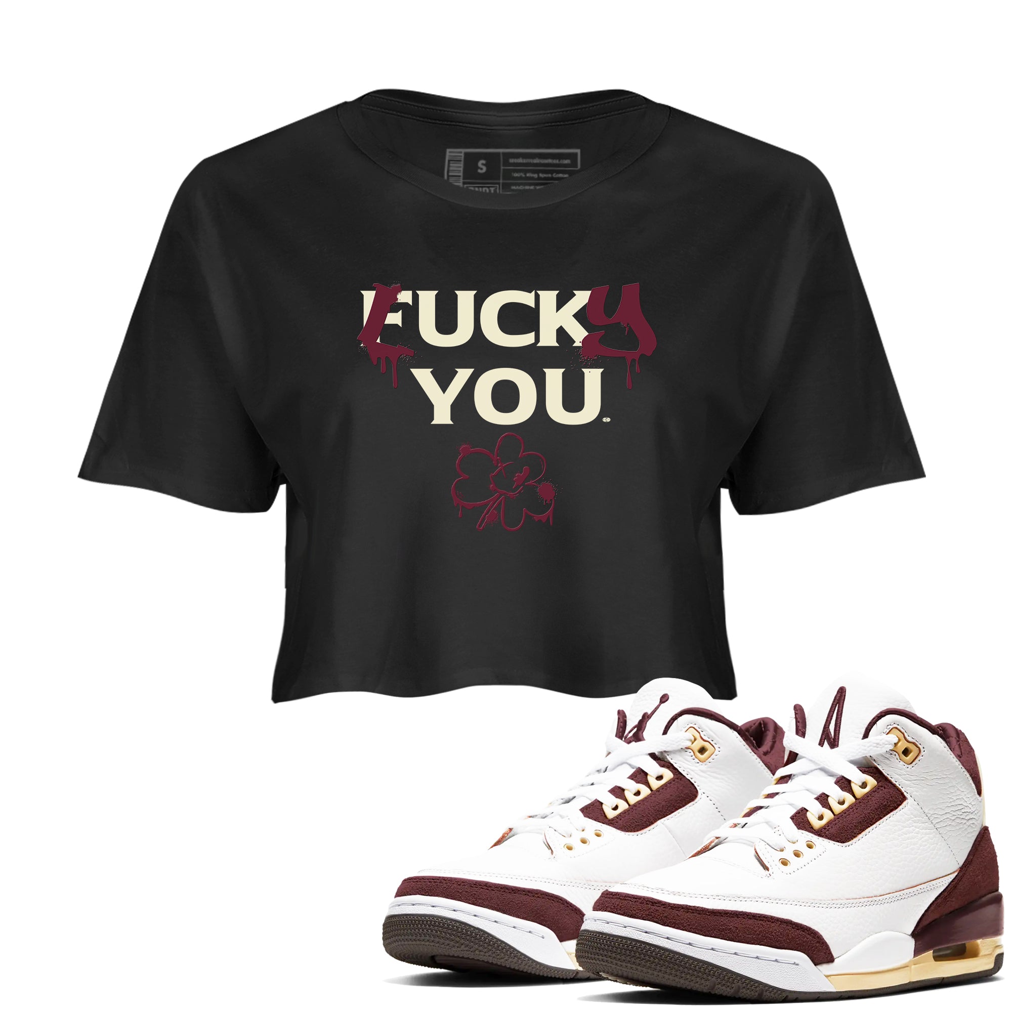 Lucky You snkmatch Women's Top - Air Jordan 3 A Ma Maniere x Burgundy Crush