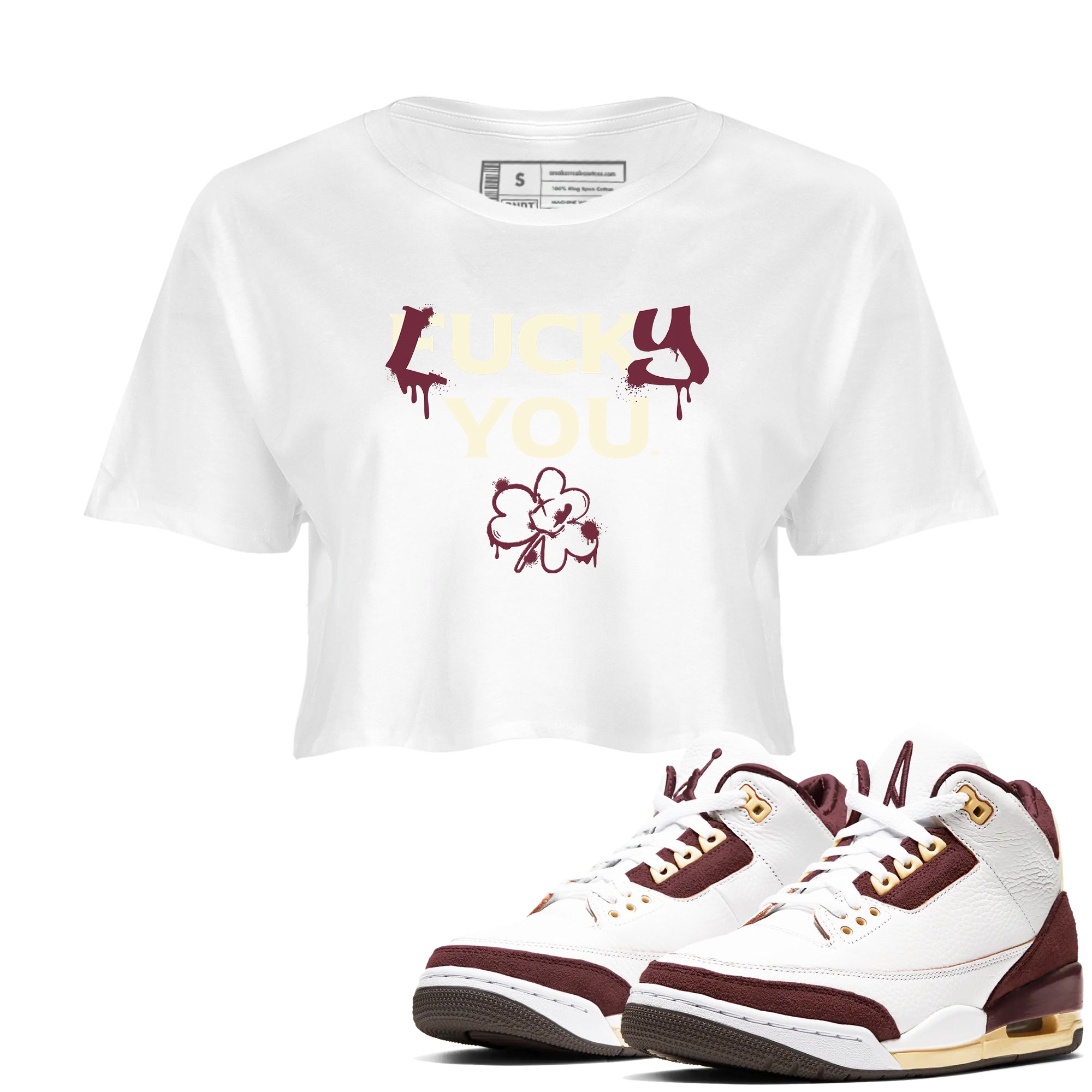 Lucky You snkmatch Women's Top - Air Jordan 3 A Ma Maniere x Burgundy Crush