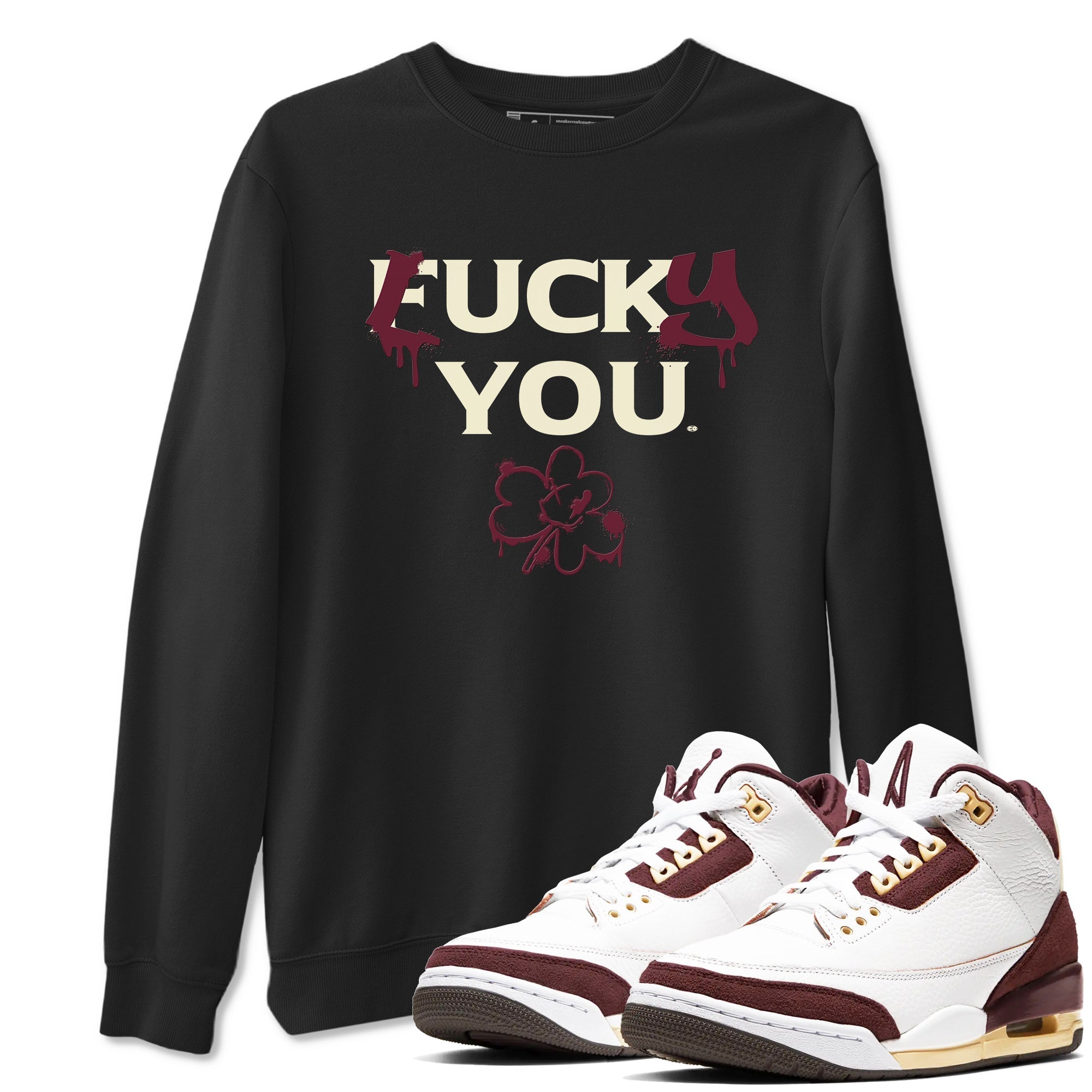 Lucky You snkmatch Tees - Air Jordan 3 A Ma Maniere x Burgundy Crush