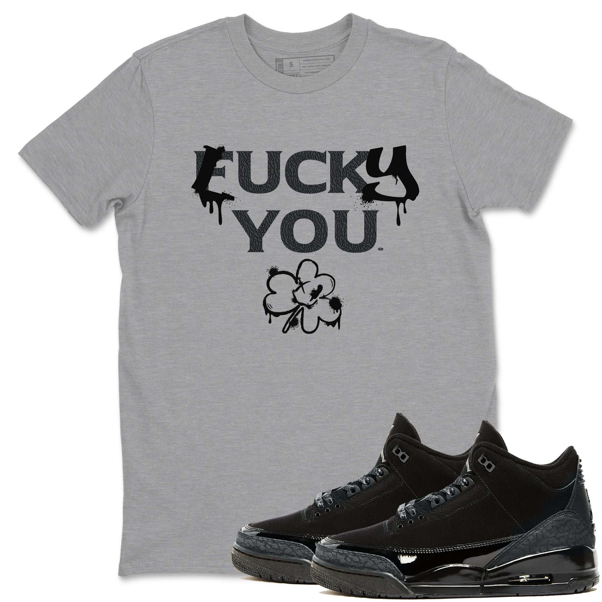 Lucky You snkmatch Tees - Air Jordan 3 Black Cat