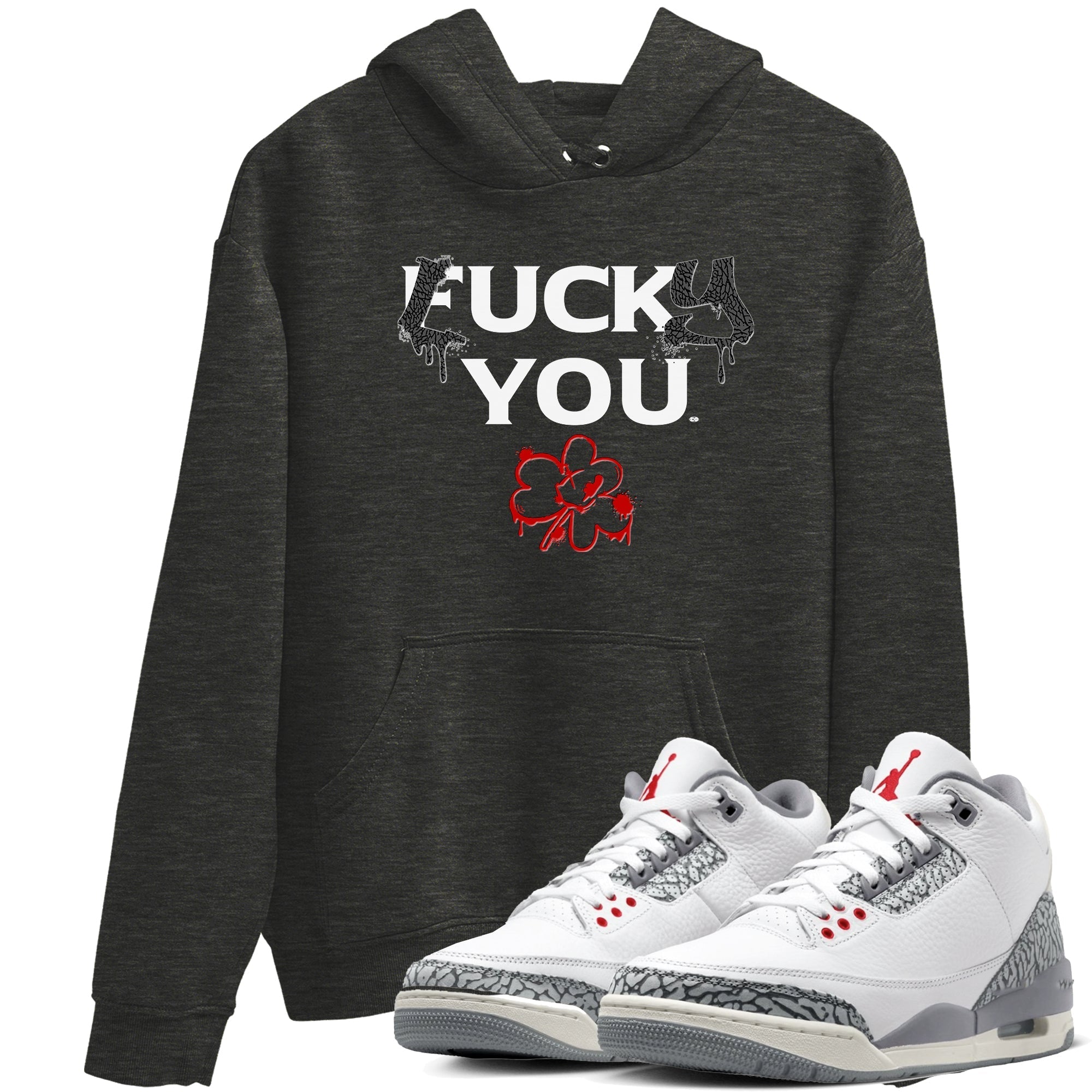 Lucky You snkmatch Tees - Air Jordan 3 Cement Grey