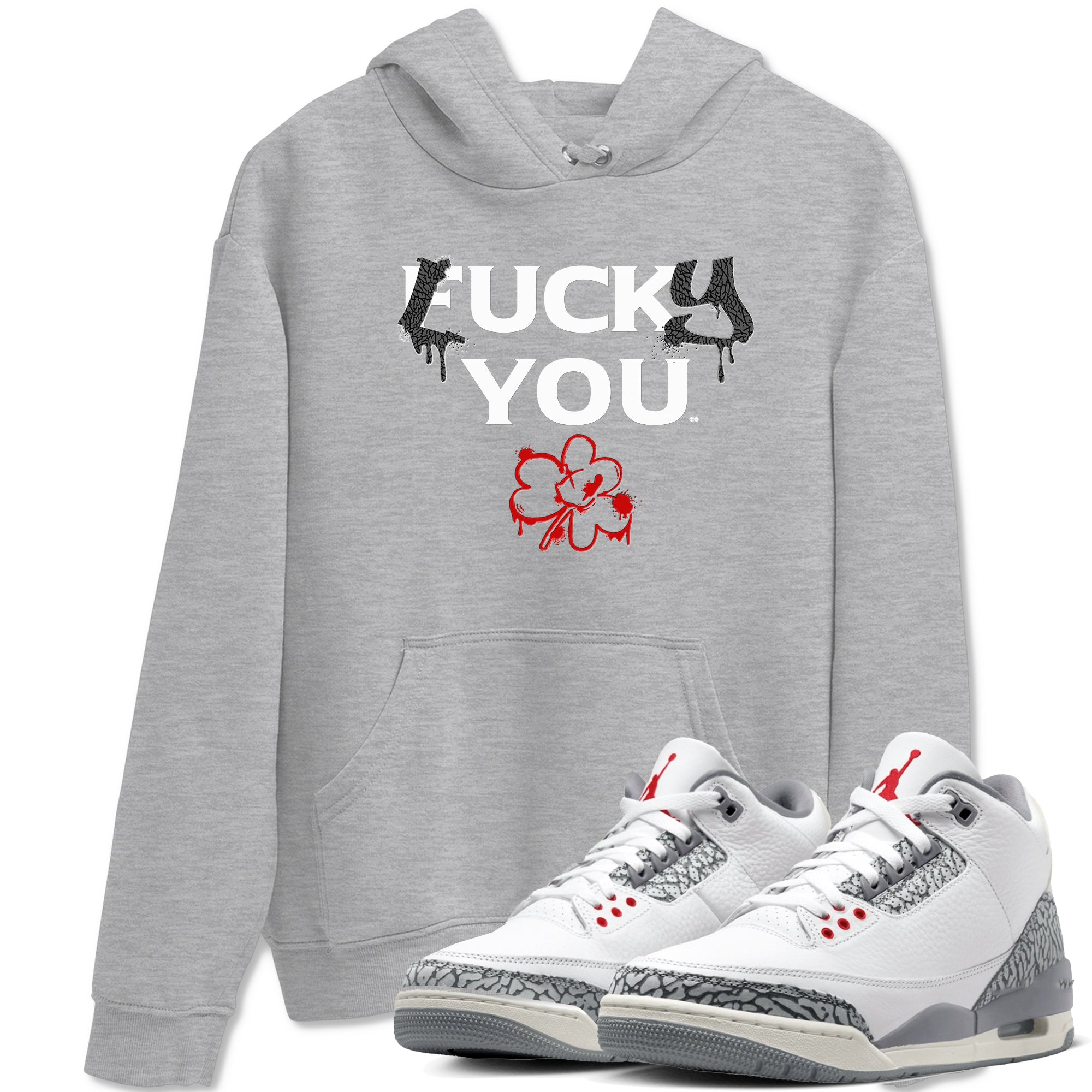 Lucky You snkmatch Tees - Air Jordan 3 Cement Grey