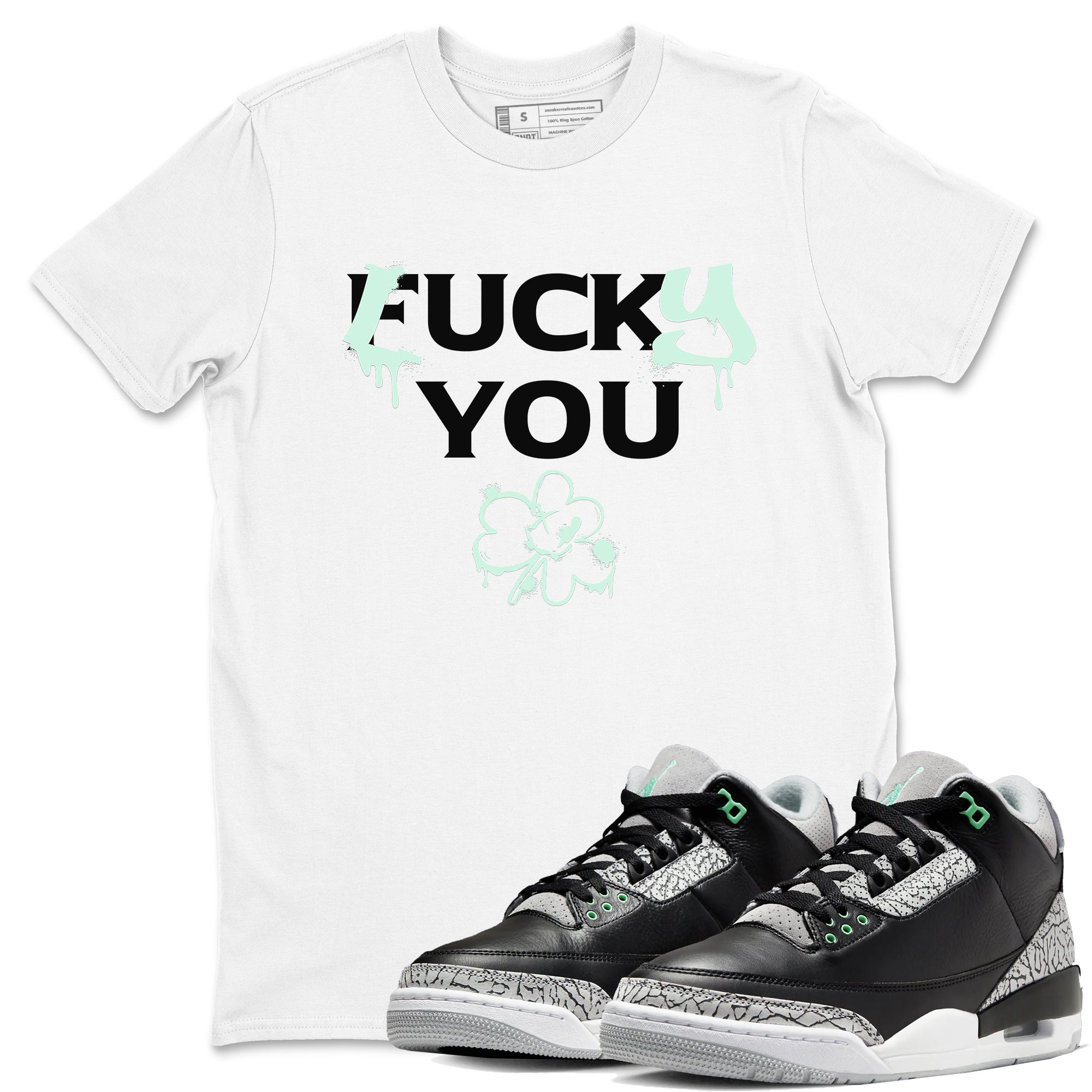 Lucky You snkmatch Tees - Air Jordan 3 Green Glow
