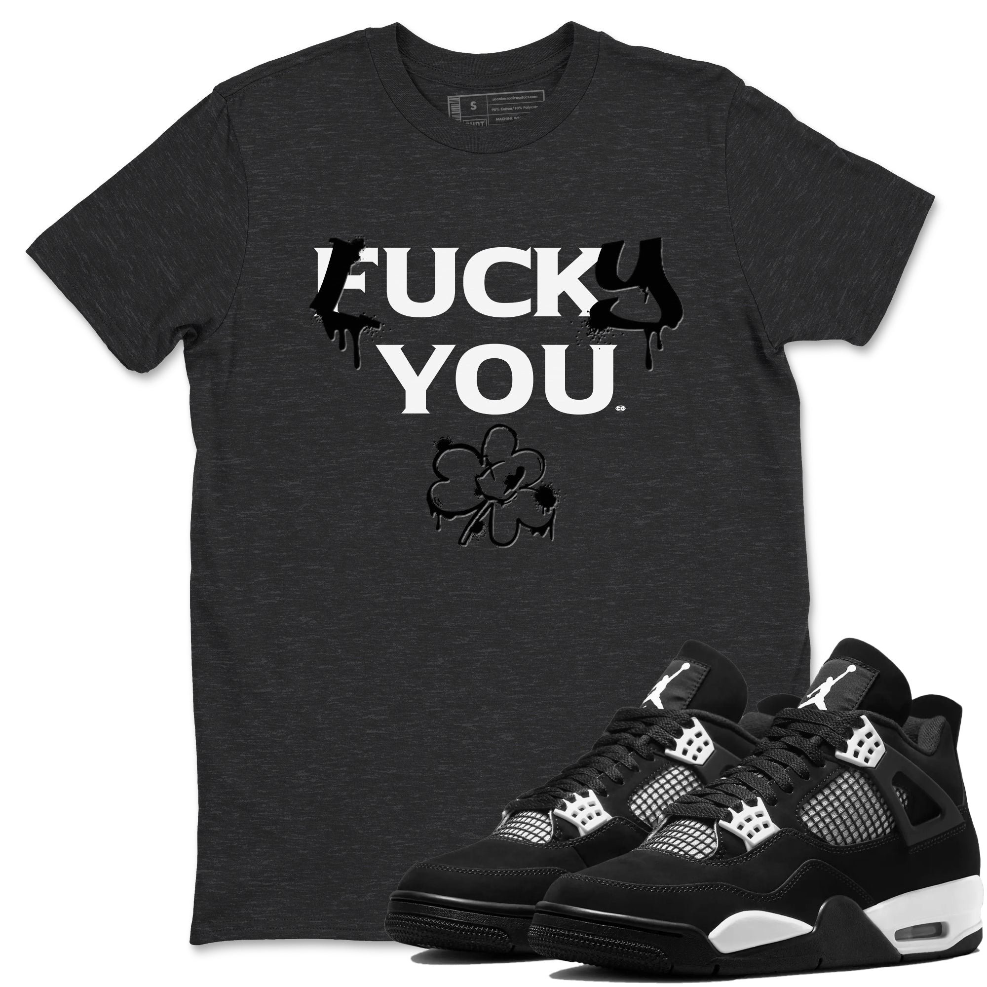 Lucky You snkmatch Tees - Air Jordan 4 White Thunder