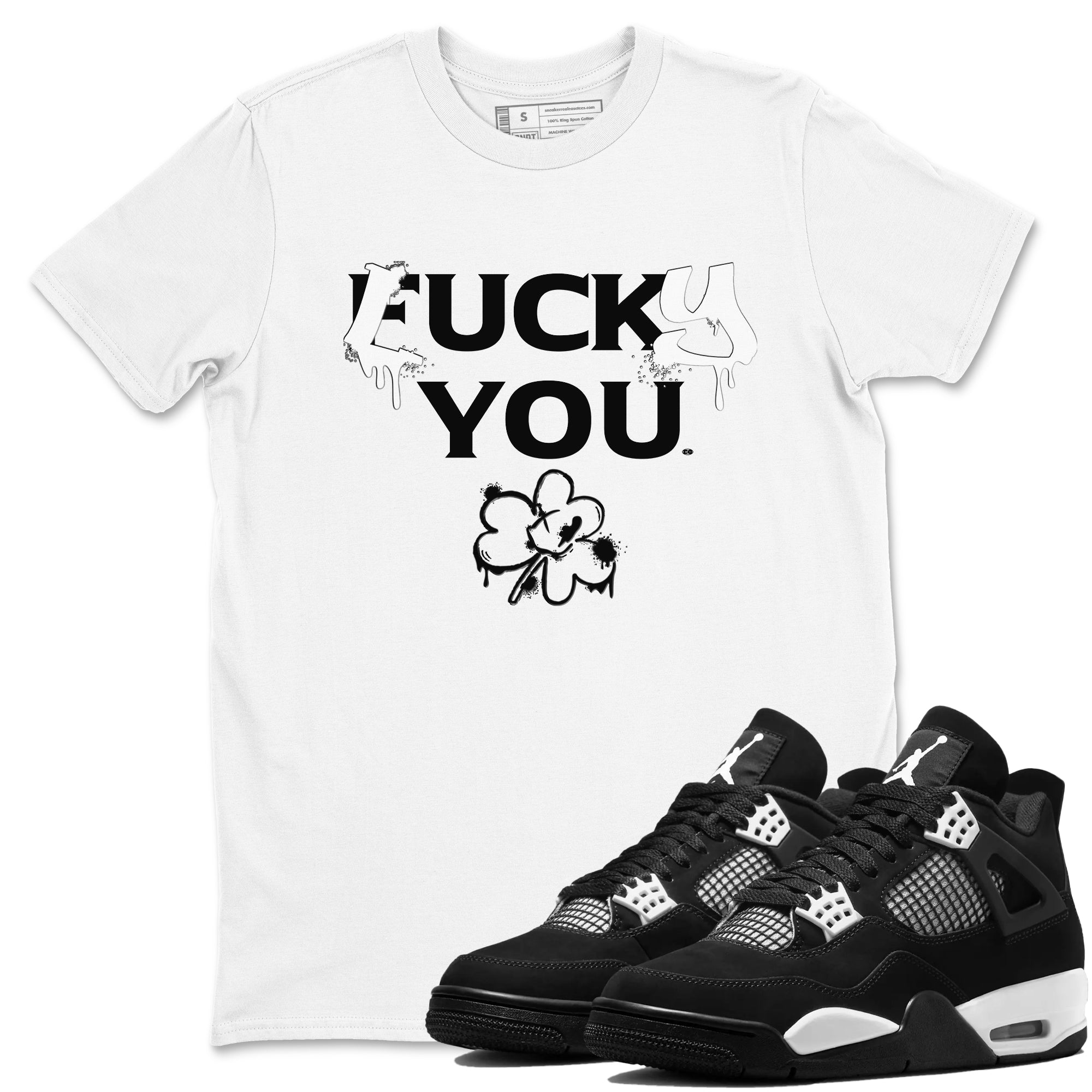 Lucky You snkmatch Tees - Air Jordan 4 White Thunder