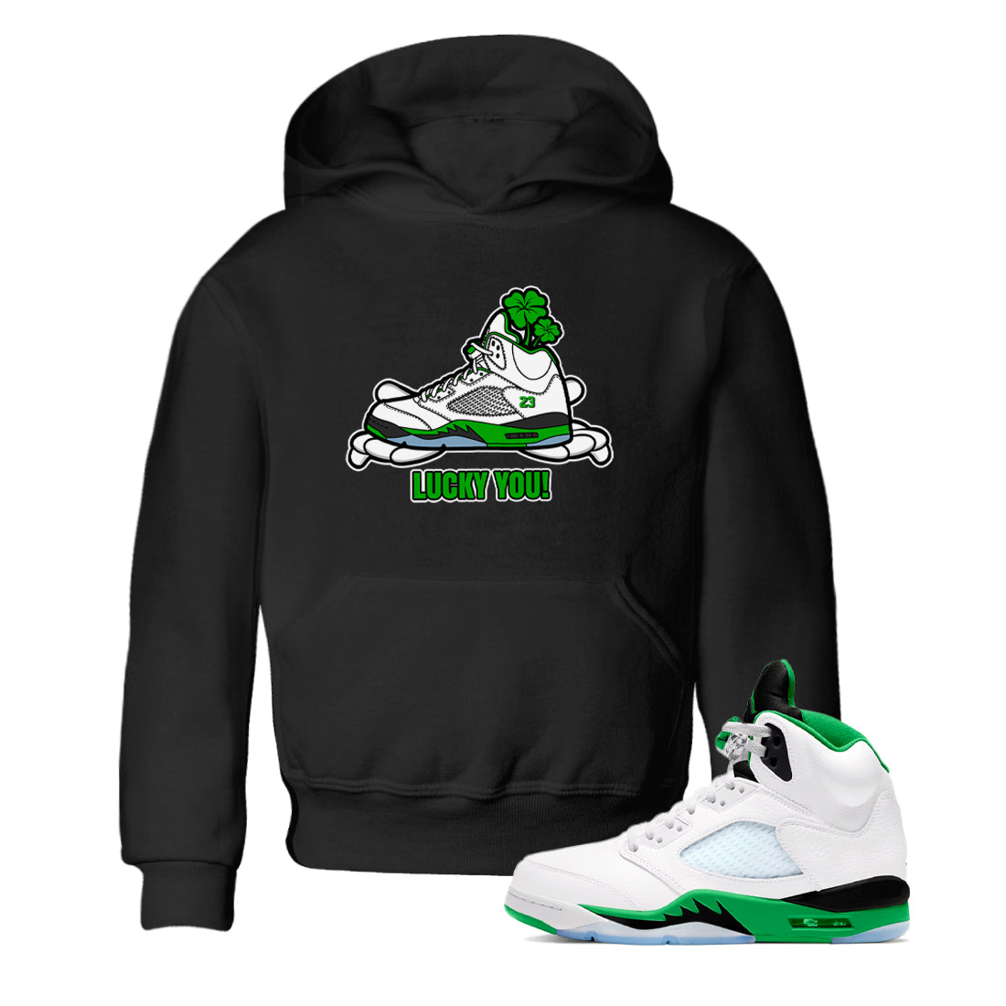 Lucky You snkmatch Tee Kids - Air Jordan 5 Lucky Green