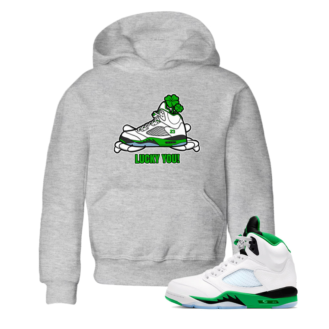 Lucky You snkmatch Tee Kids - Air Jordan 5 Lucky Green