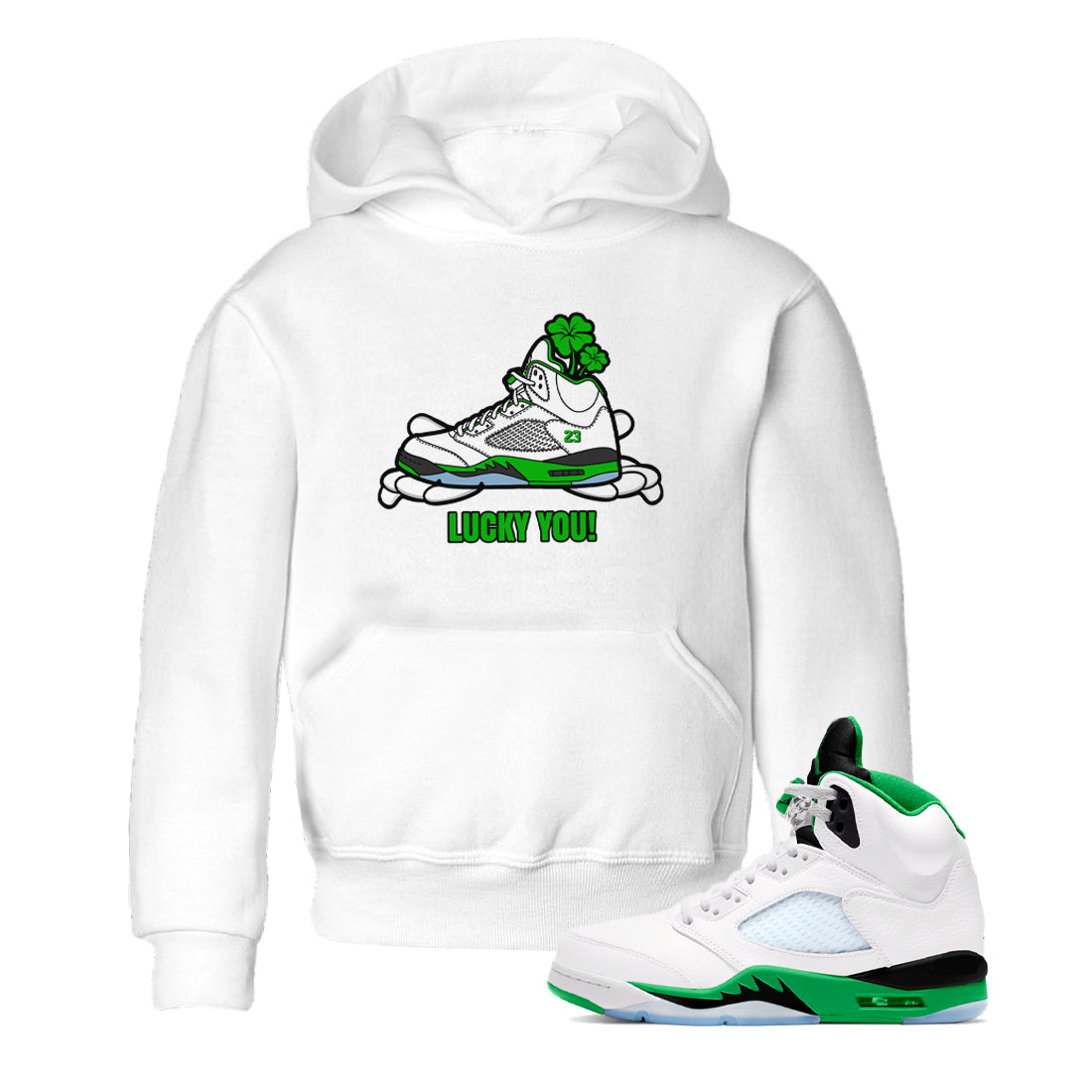 Lucky You snkmatch Tee Kids - Air Jordan 5 Lucky Green